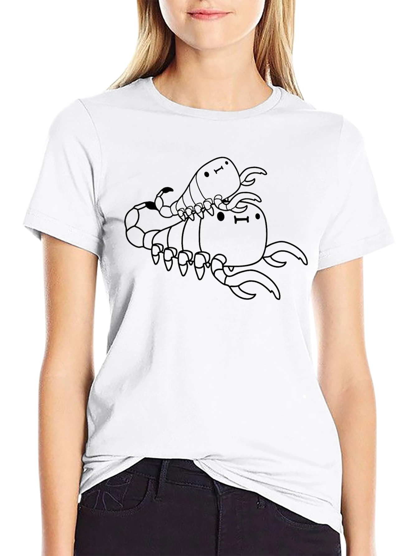 Cute Scorpion Stack Black T-Shirt