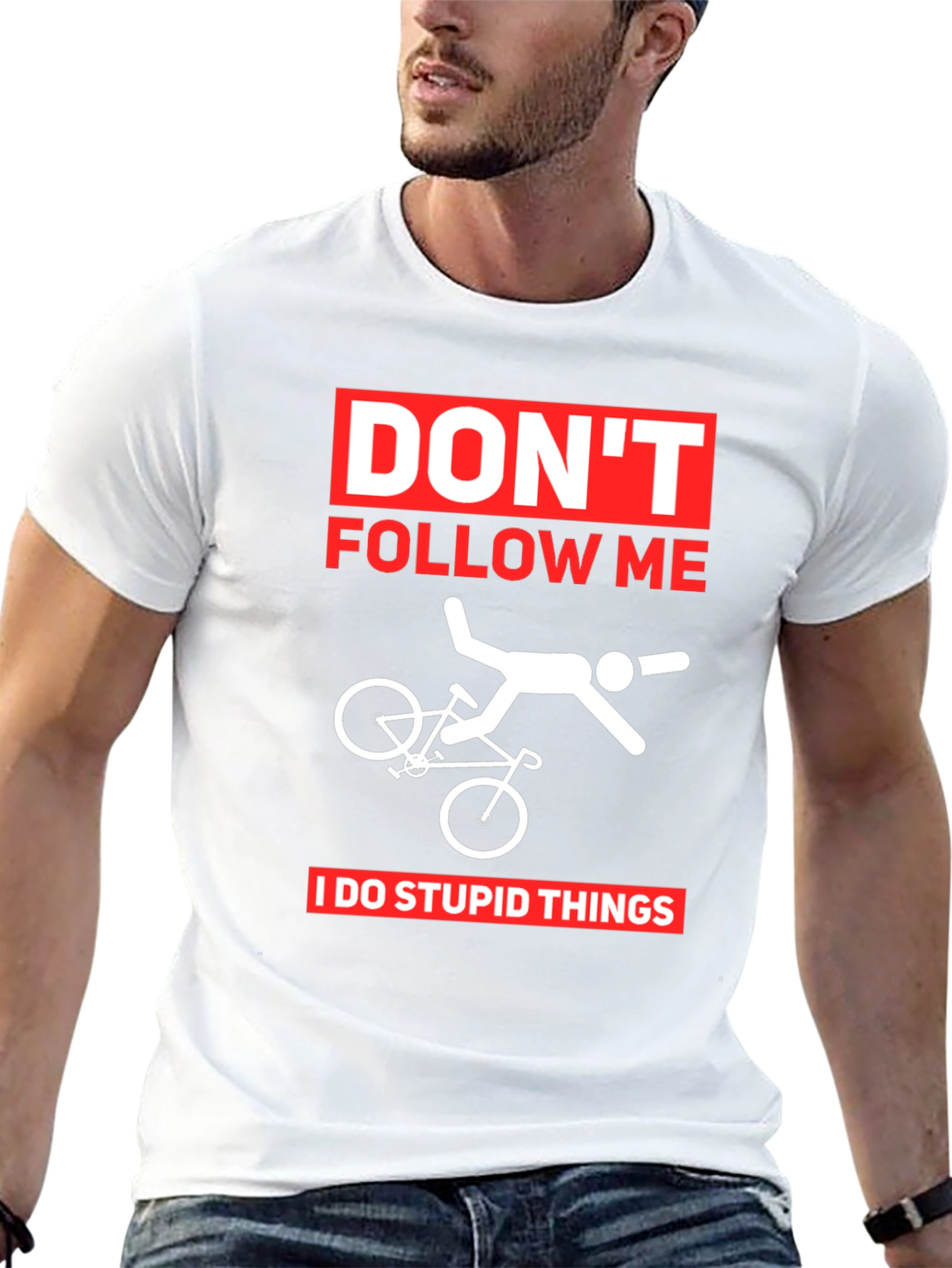 Funny Biking T-Shirt: Dont Follow Me!