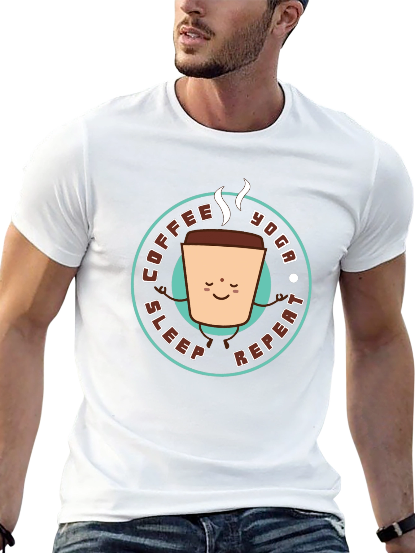Coffee Yoga Sleep Repeat Graphic Tee