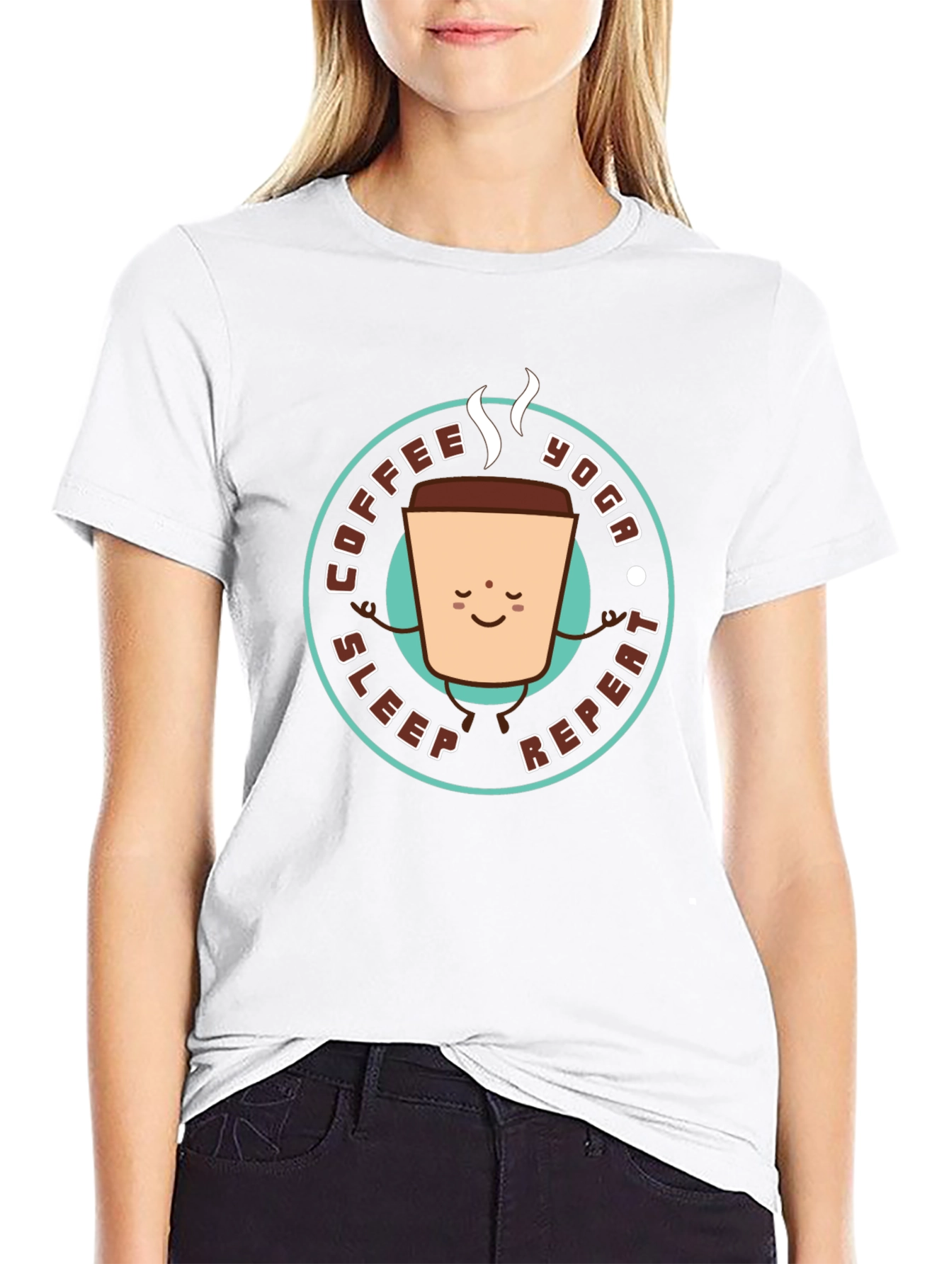 Coffee Yoga Sleep Repeat Graphic Tee