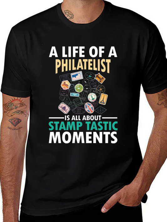 Philatelist Stamp Tastic Moments Black T-Shirt