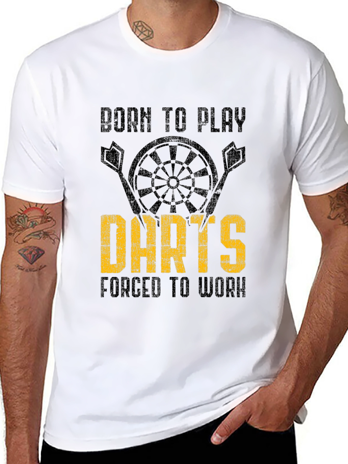 Born to Play Darts Mens Graphic T-Shirt