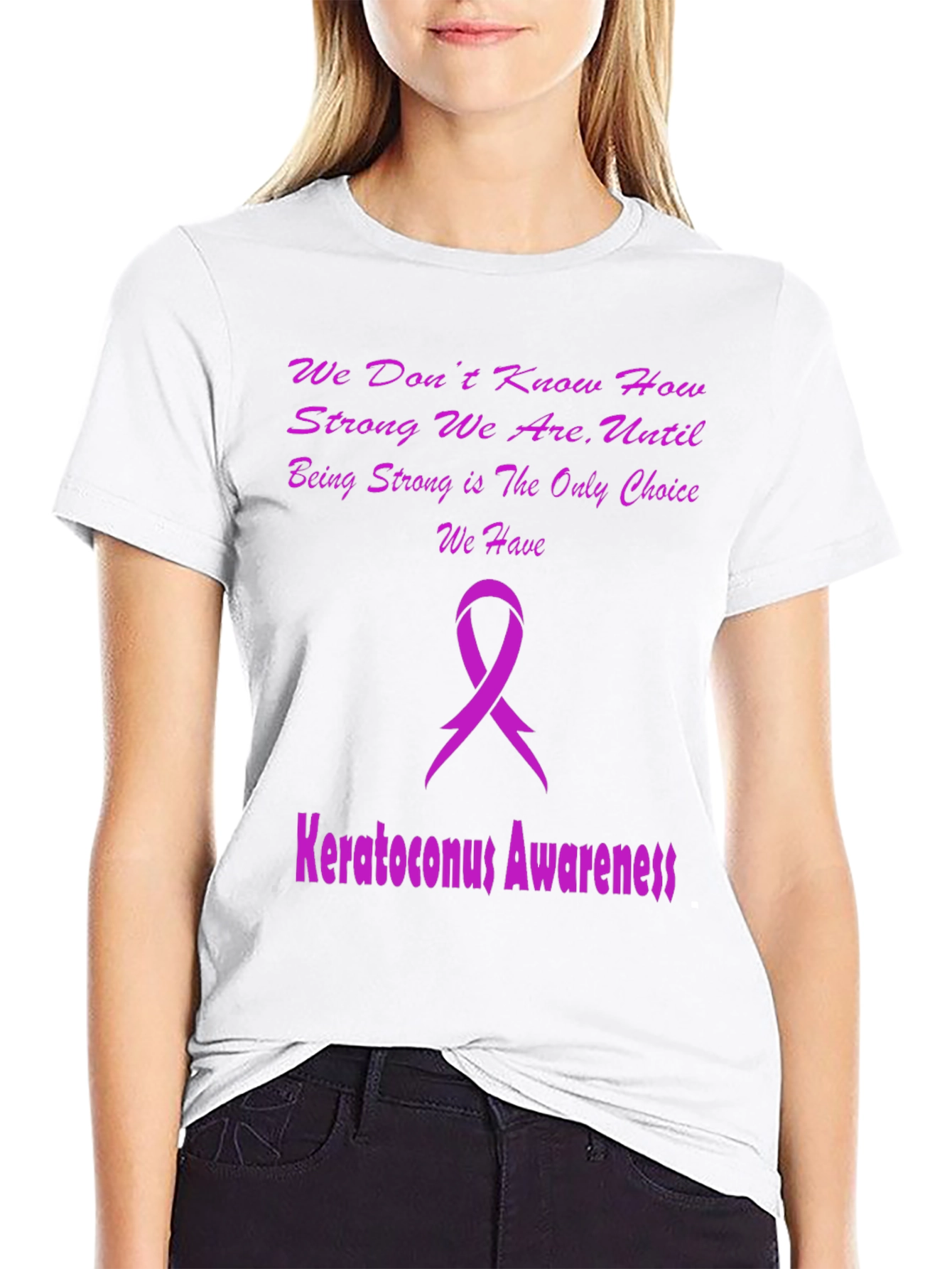 Keratoconus Awareness T-Shirt - Purple Ribbon Design