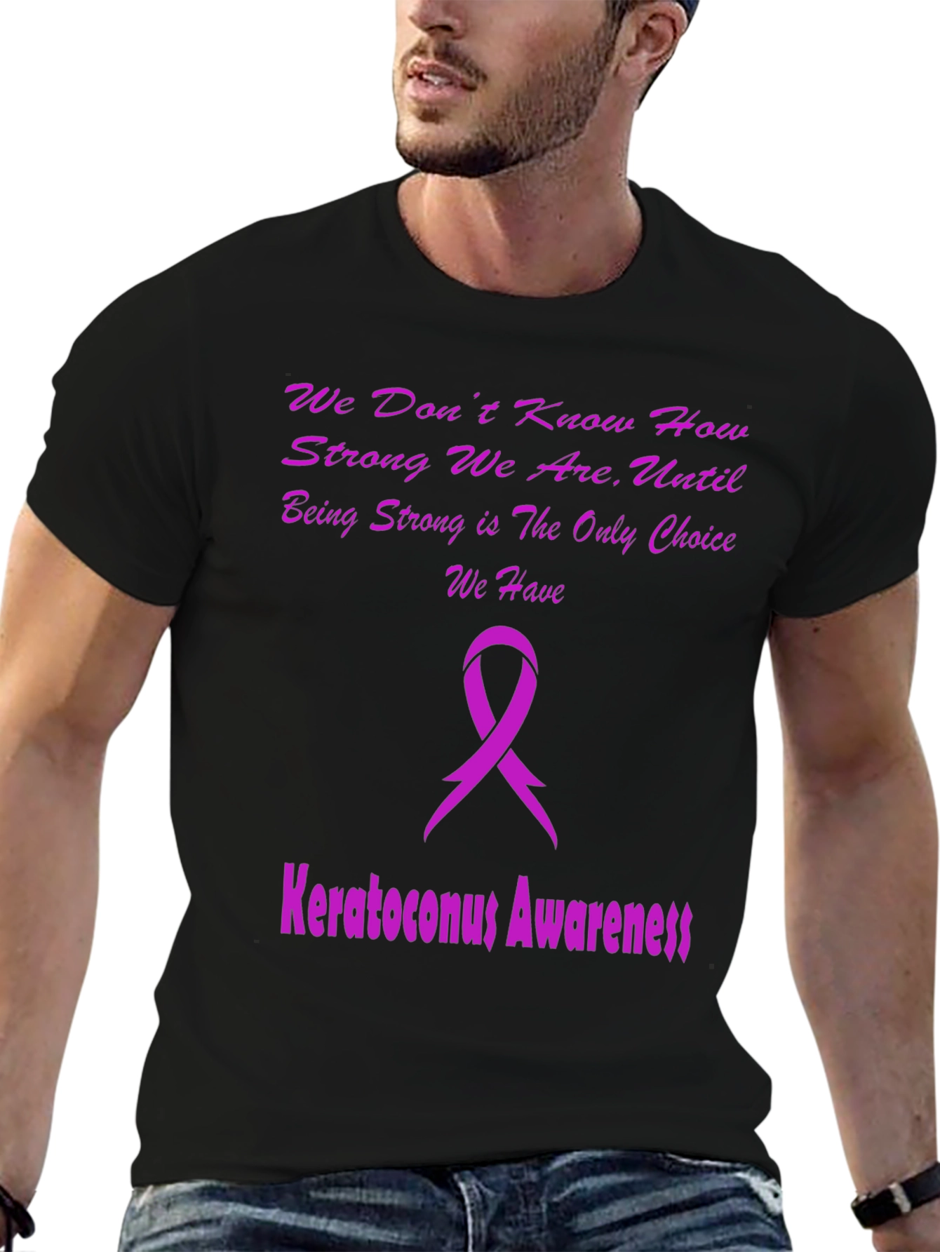 Keratoconus Awareness T-Shirt - Purple Ribbon Design