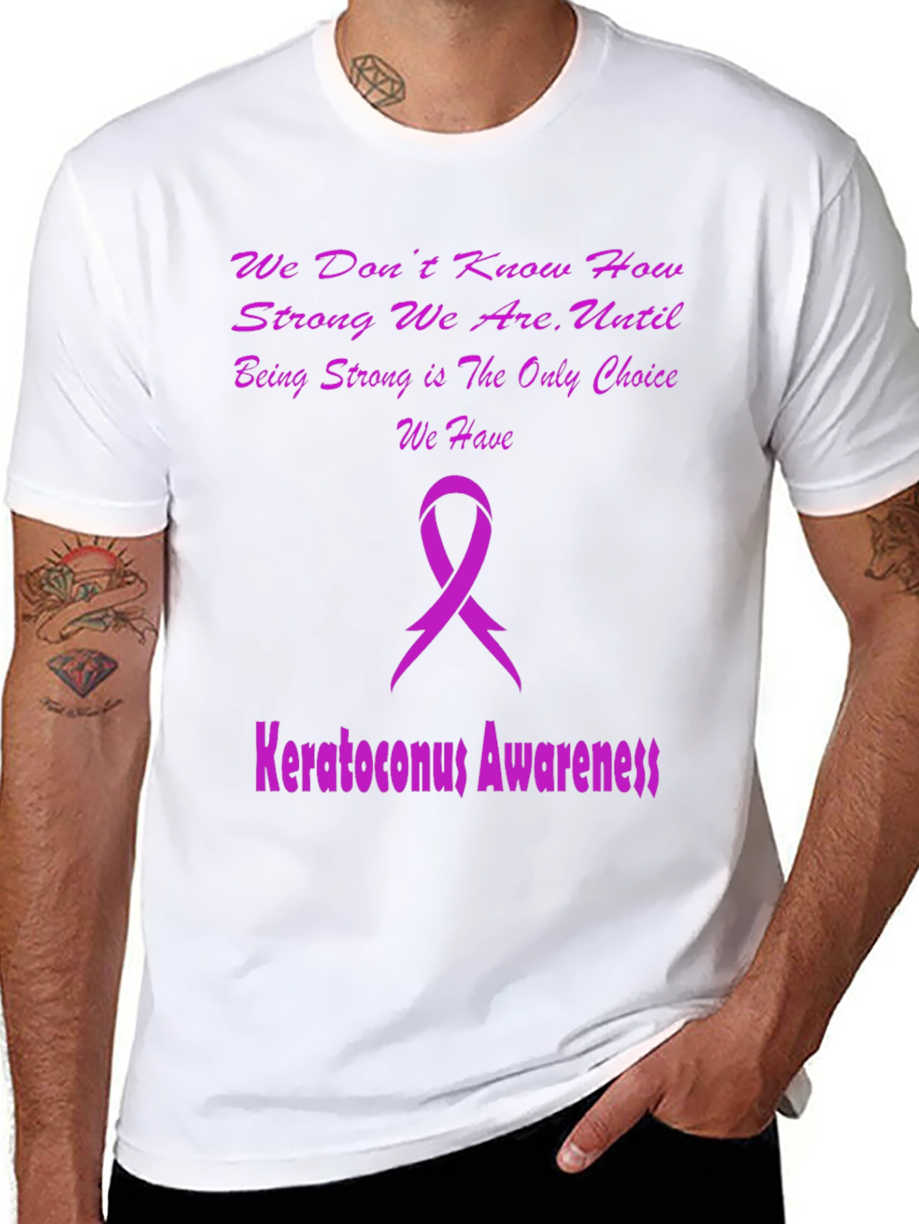 Keratoconus Awareness T-Shirt - Purple Ribbon Design