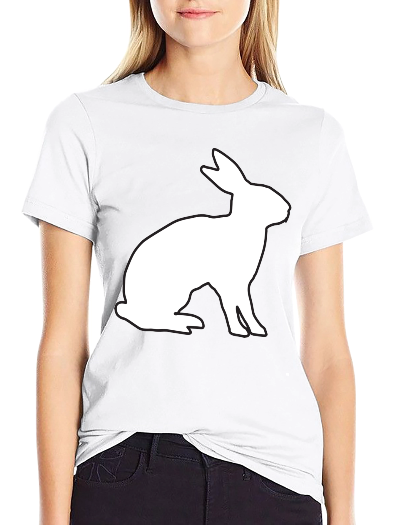 Rabbit Silhouette Black T-Shirt