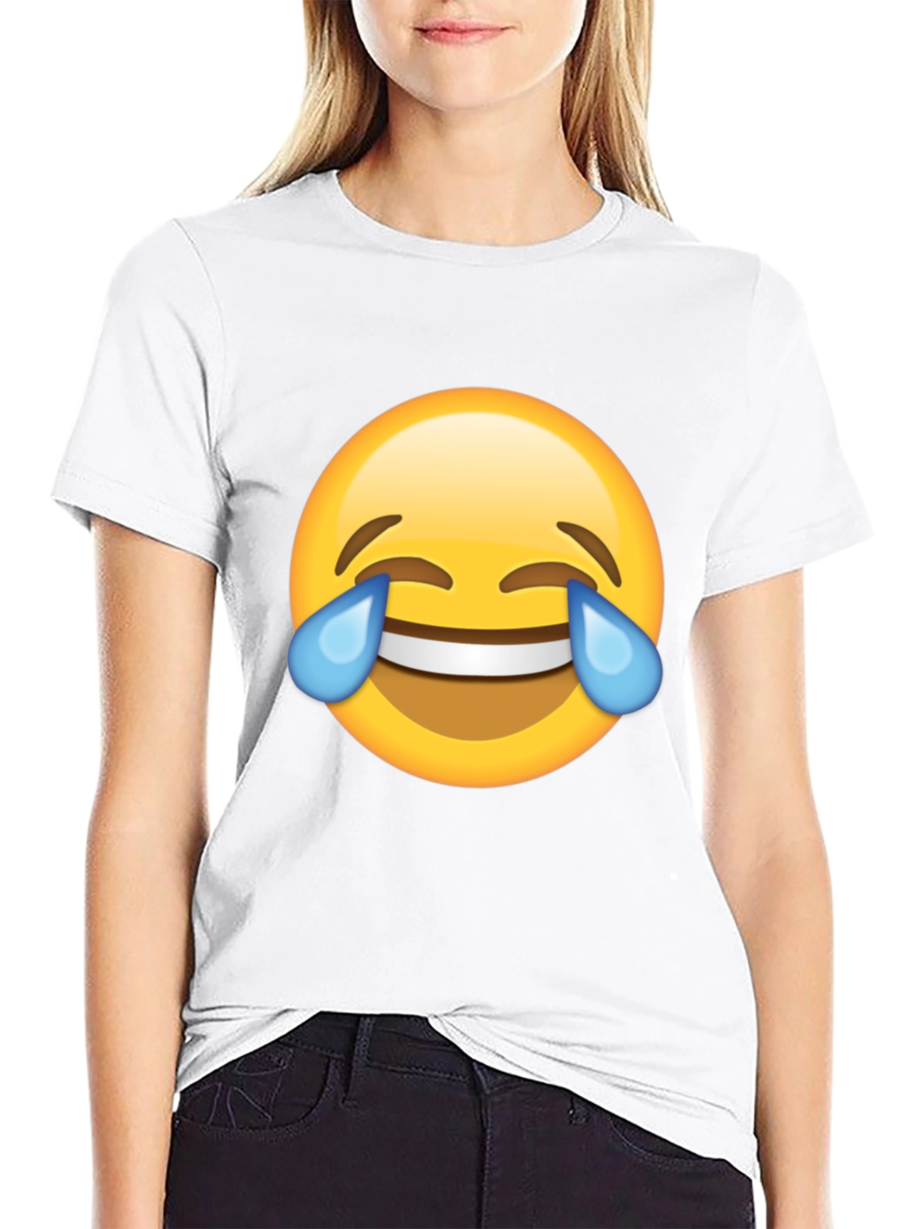 Laughing Emoji Black T-Shirt