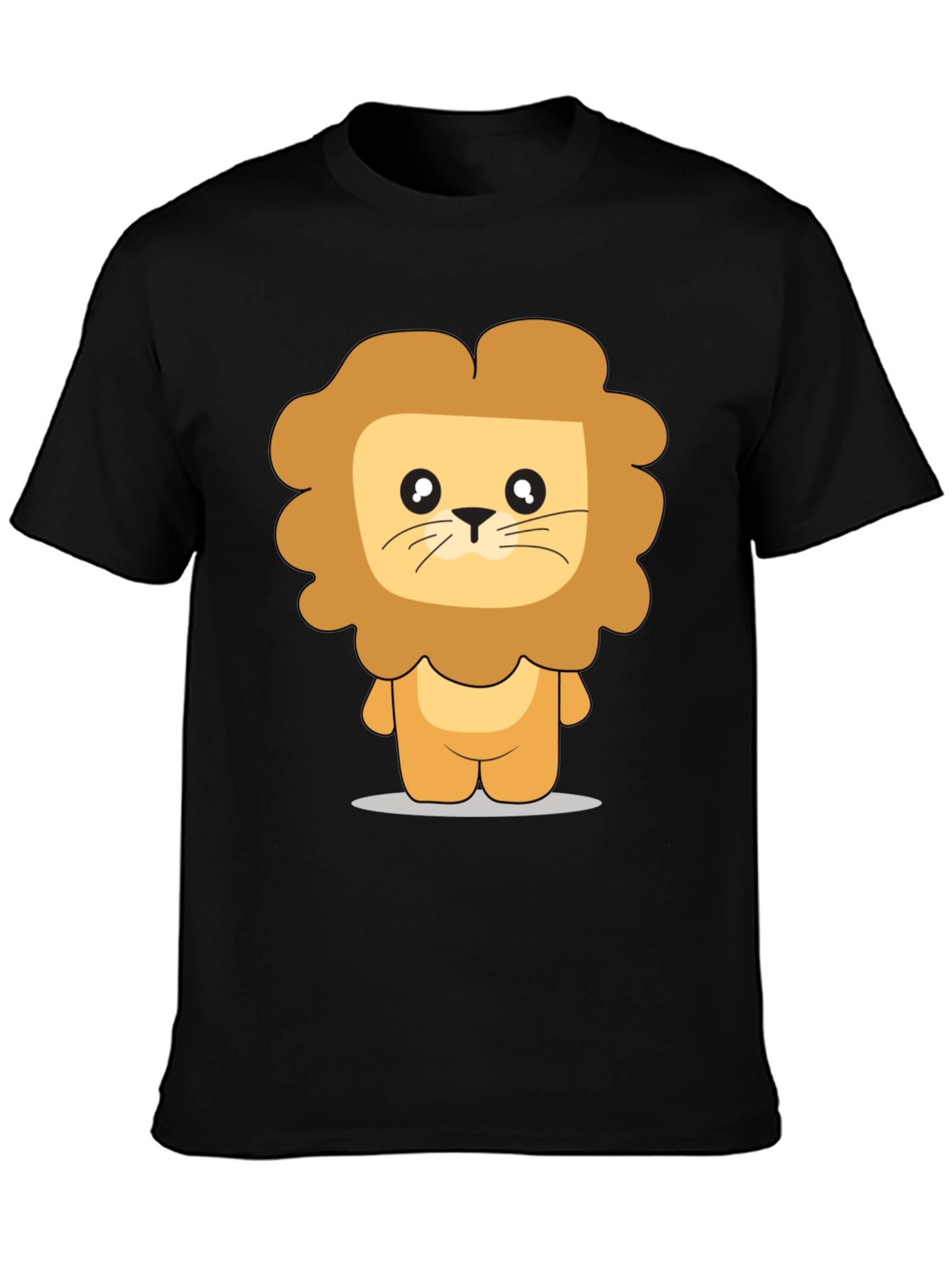 Cute Cartoon Lion Graphic Print T-Shirt