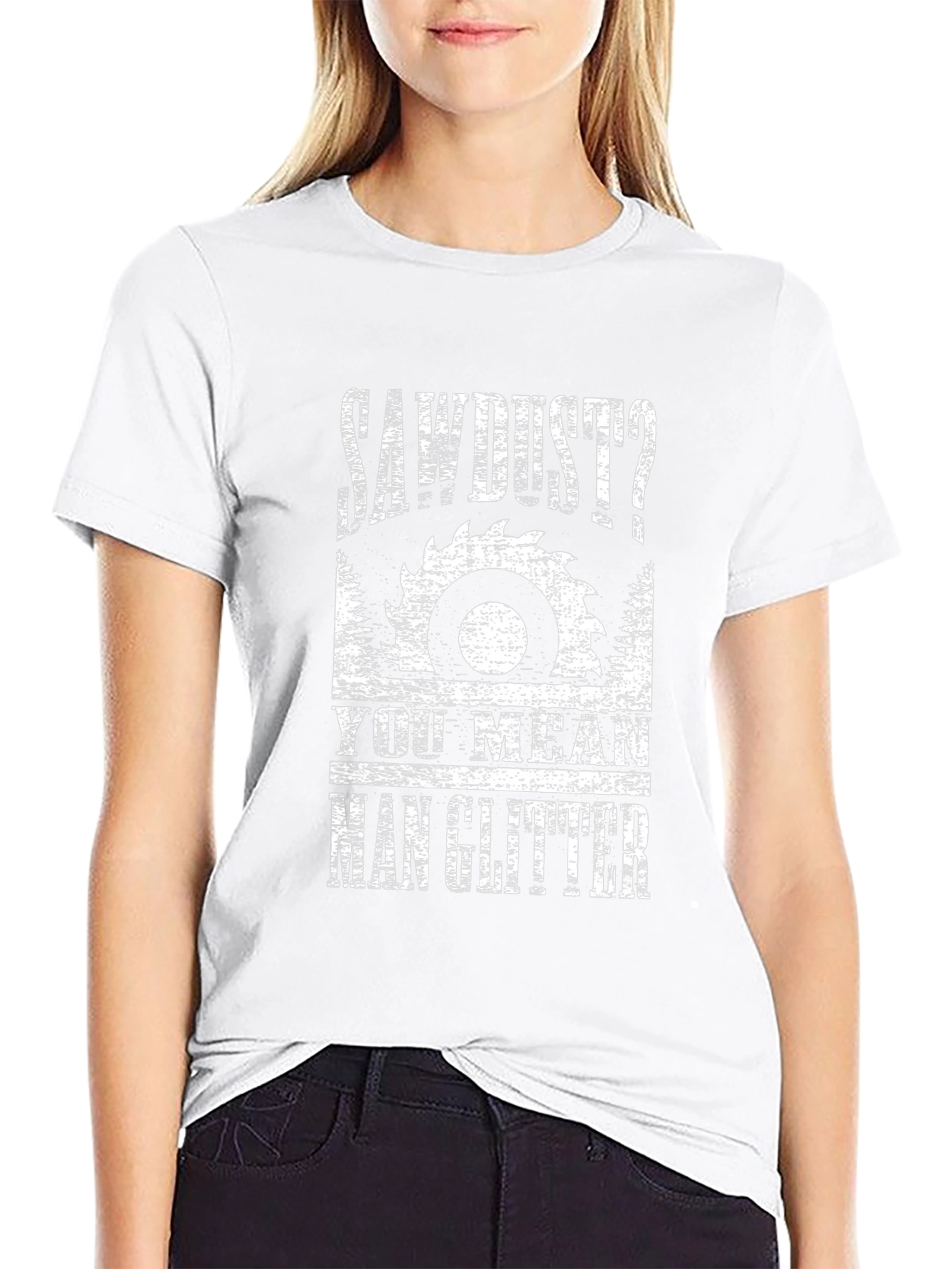 Sawdust Man Glitter Graphic Tee - Black