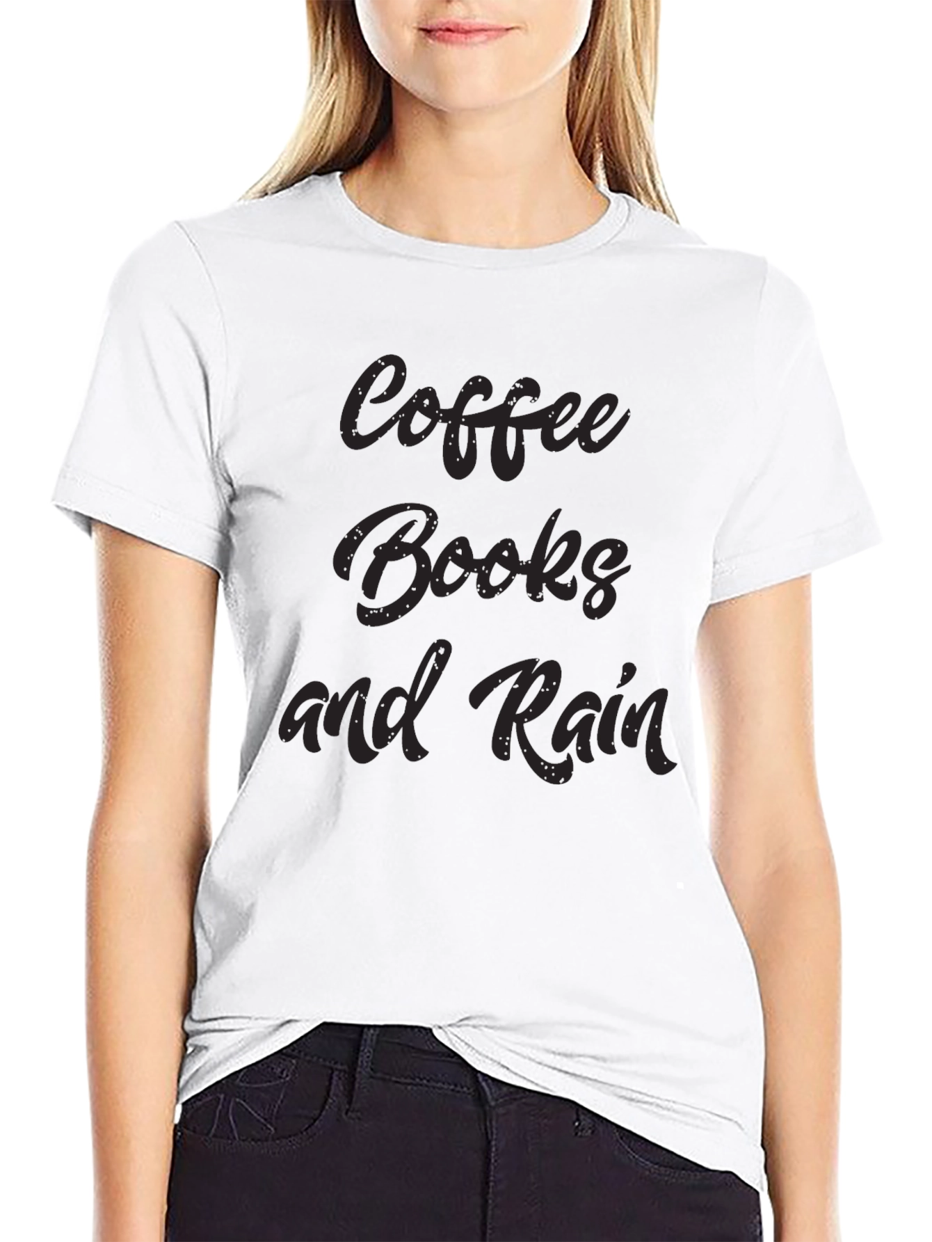 Coffee Books and Rain Black Tee
