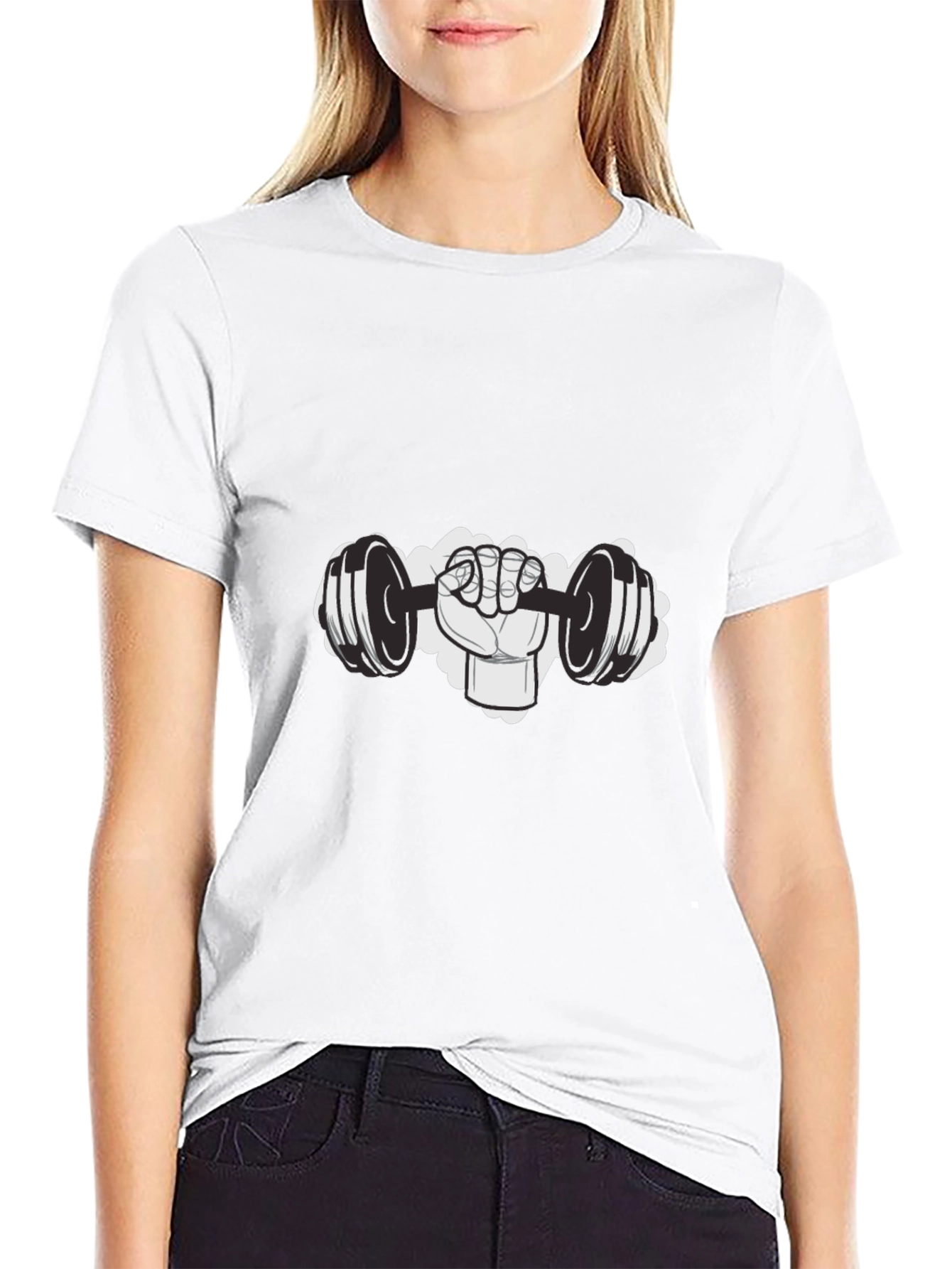 Gym Hand Lifting Dumbbell Graphic T-Shirt