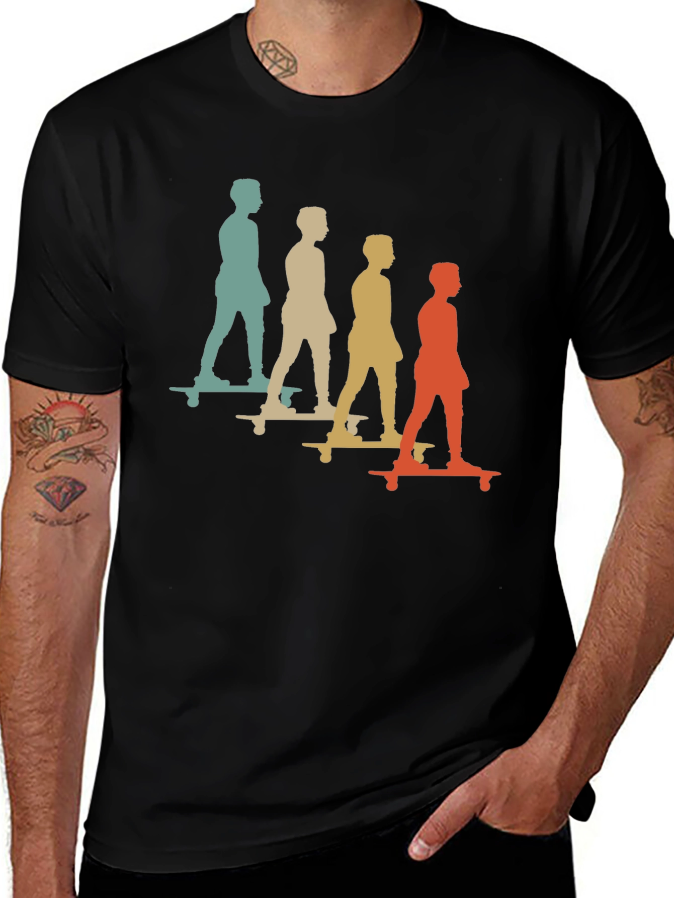 Retro Skateboarder Silhouette T-Shirt