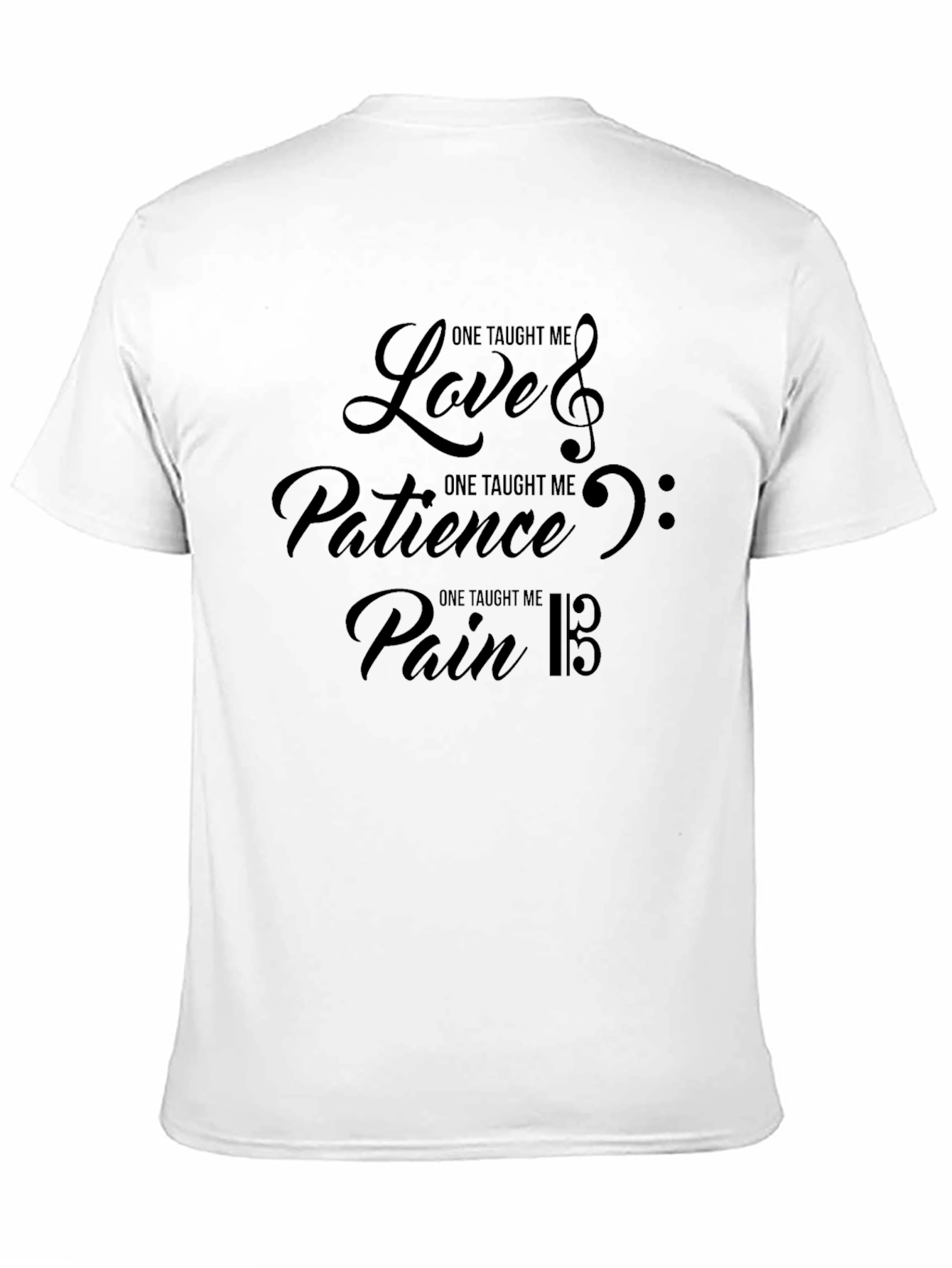 Music Motif T-Shirt: Love Patience & Pain