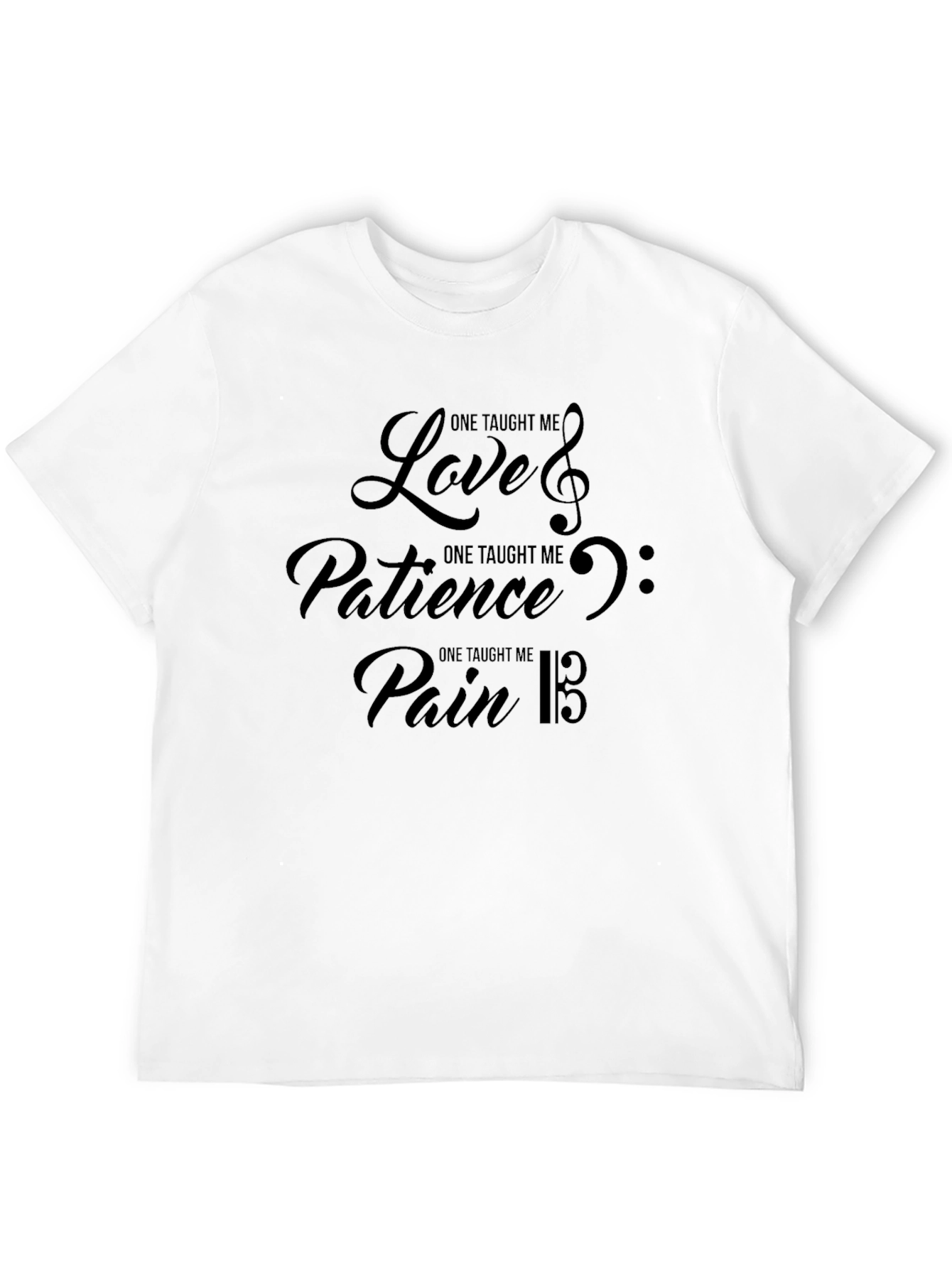 Music Motif T-Shirt: Love Patience & Pain