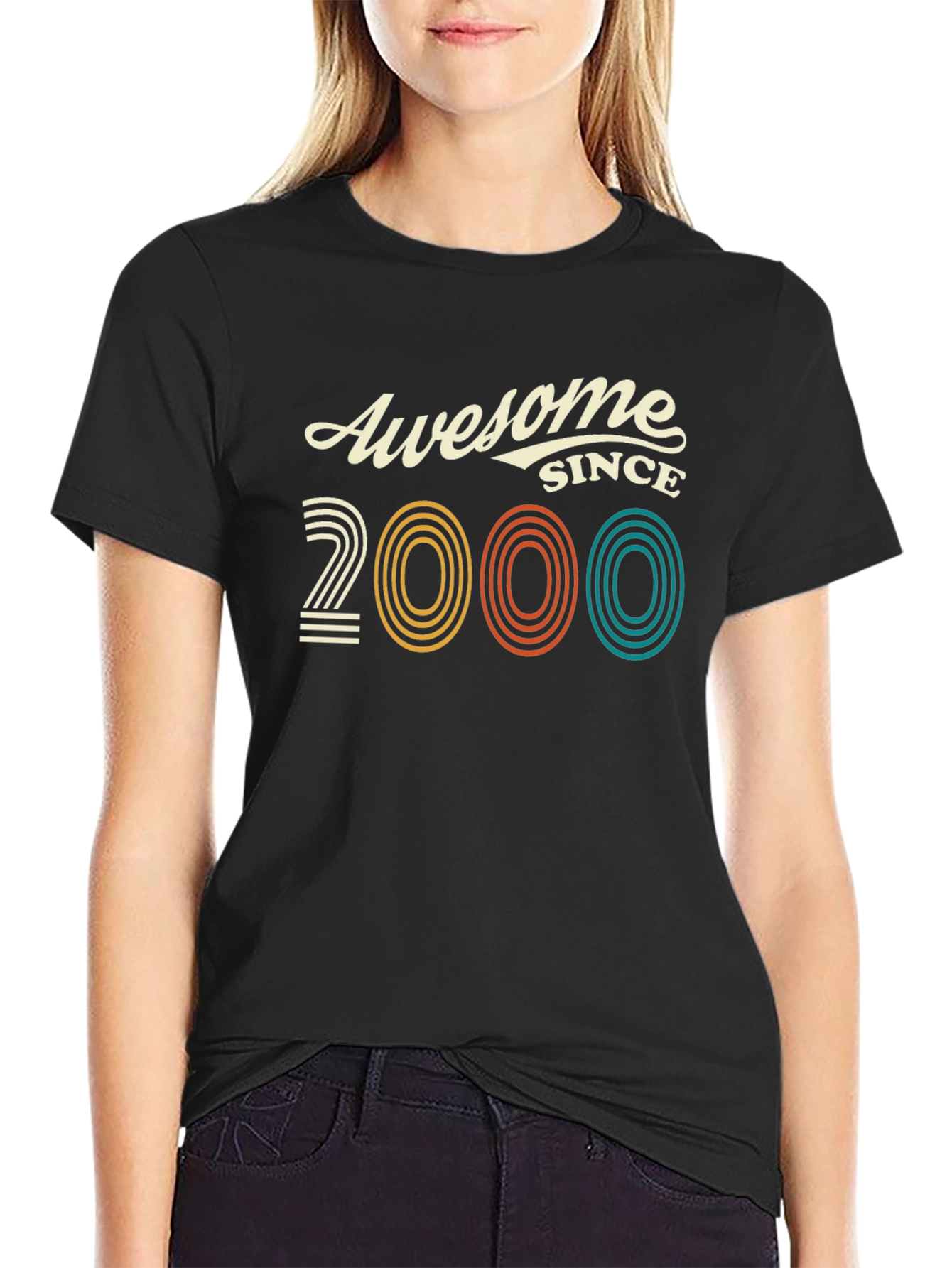 Awesome Since 2000 Black Graphic Tee