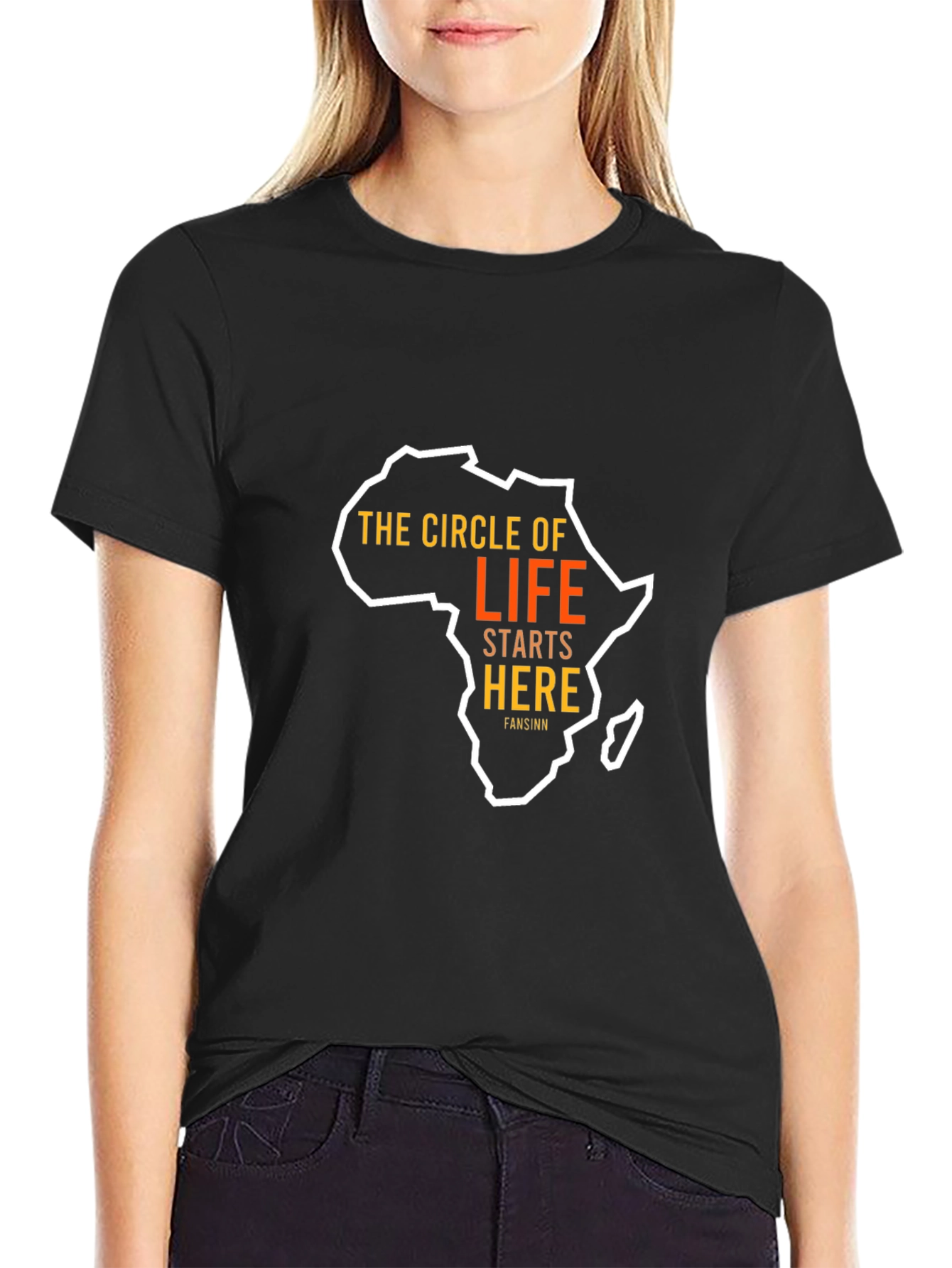 Africa Circle of Life Graphic Tee - Black