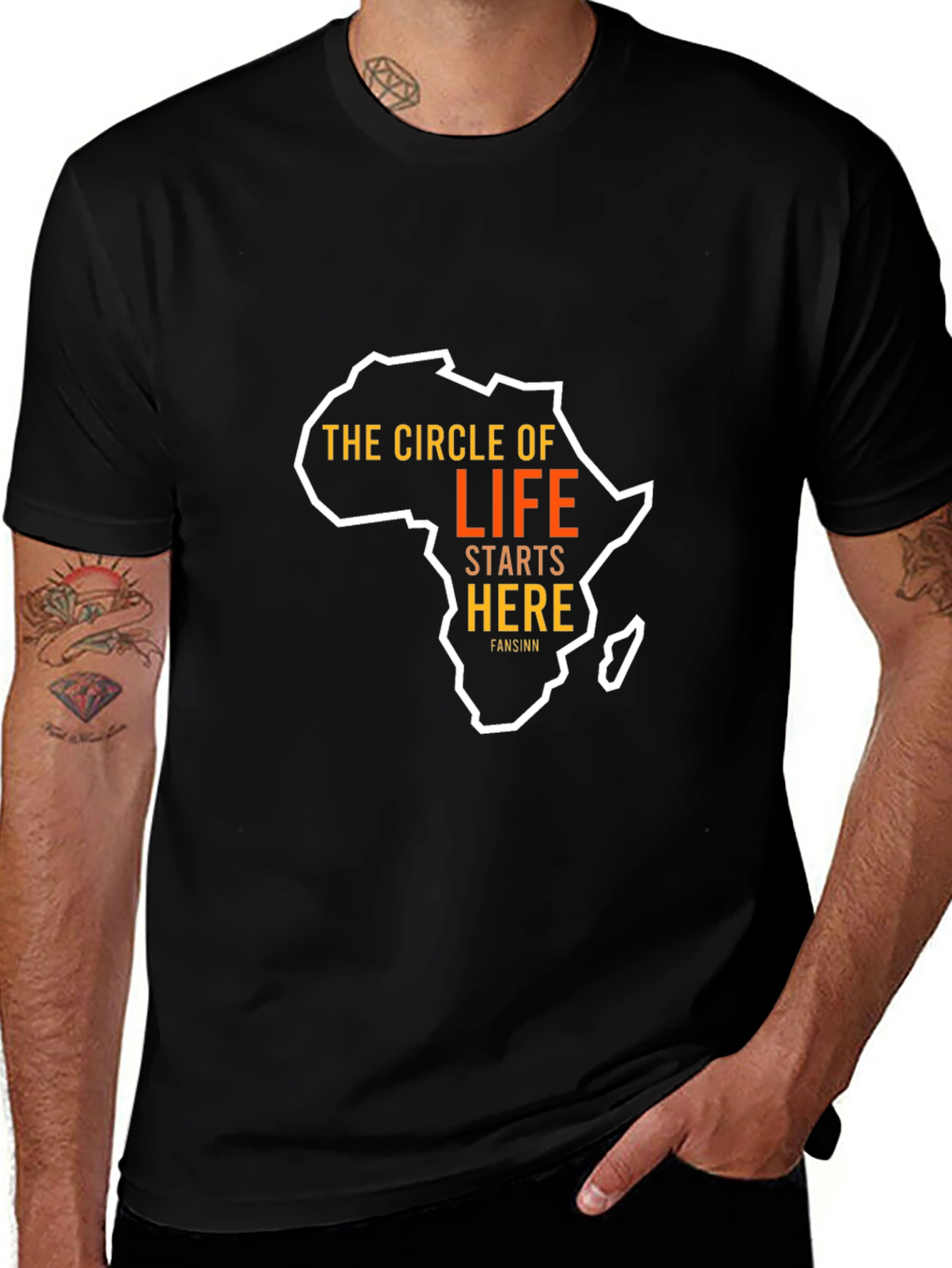 Africa Circle of Life Graphic Tee - Black