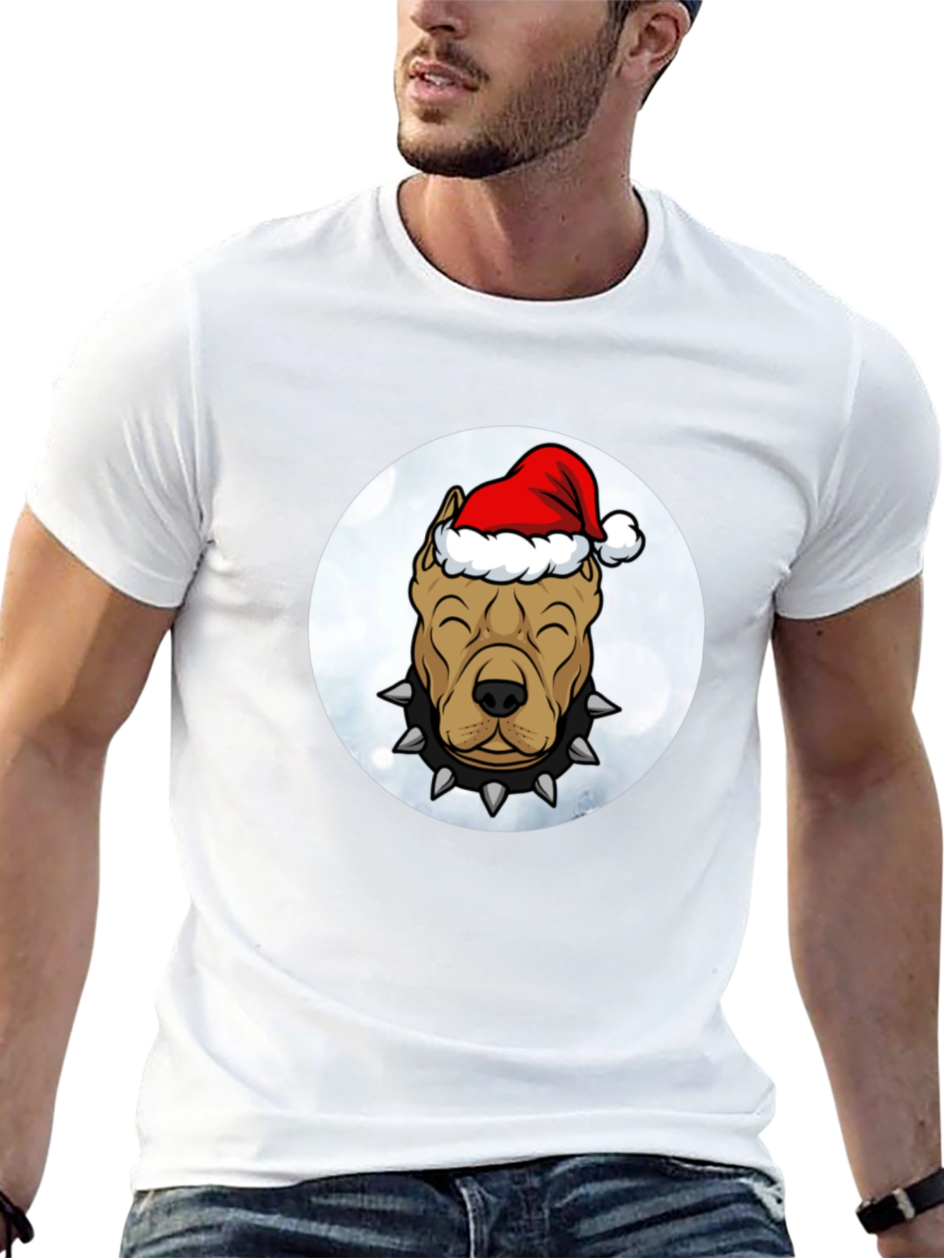 Christmas Pitbull Dog T-Shirt