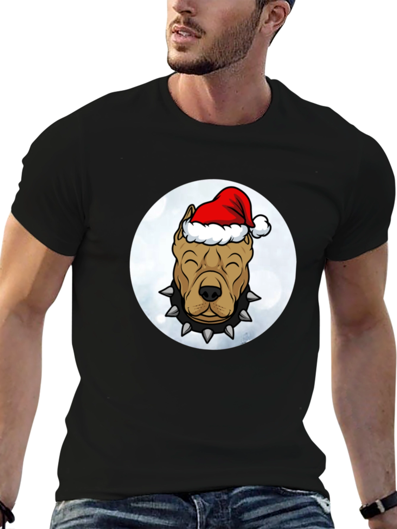 Christmas Pitbull Dog T-Shirt