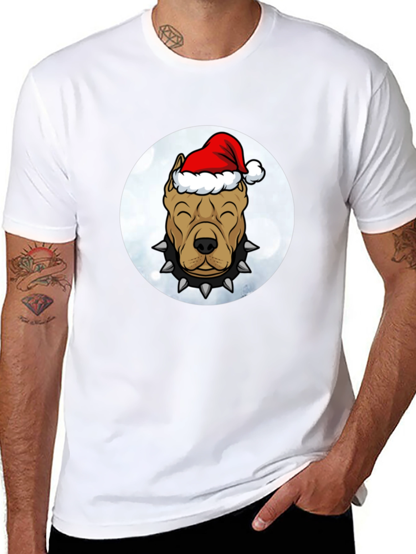 Christmas Pitbull Dog T-Shirt