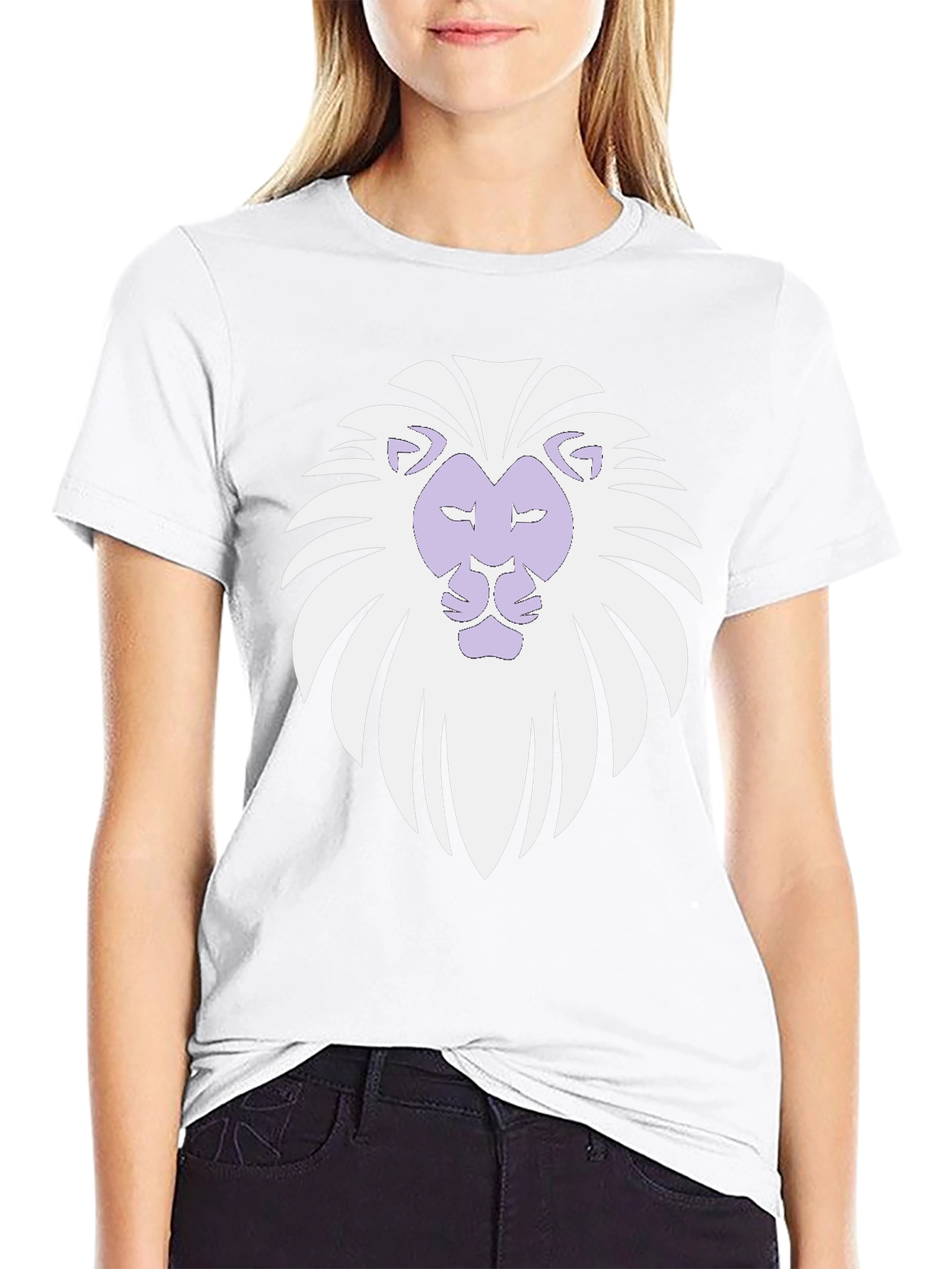 Lion Graphic Print Tee - Black