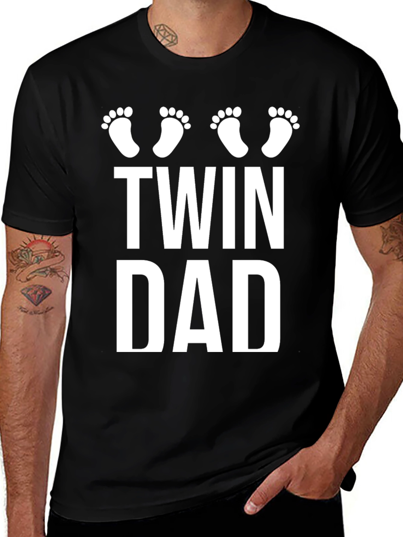 Twin Dad Black T-Shirt