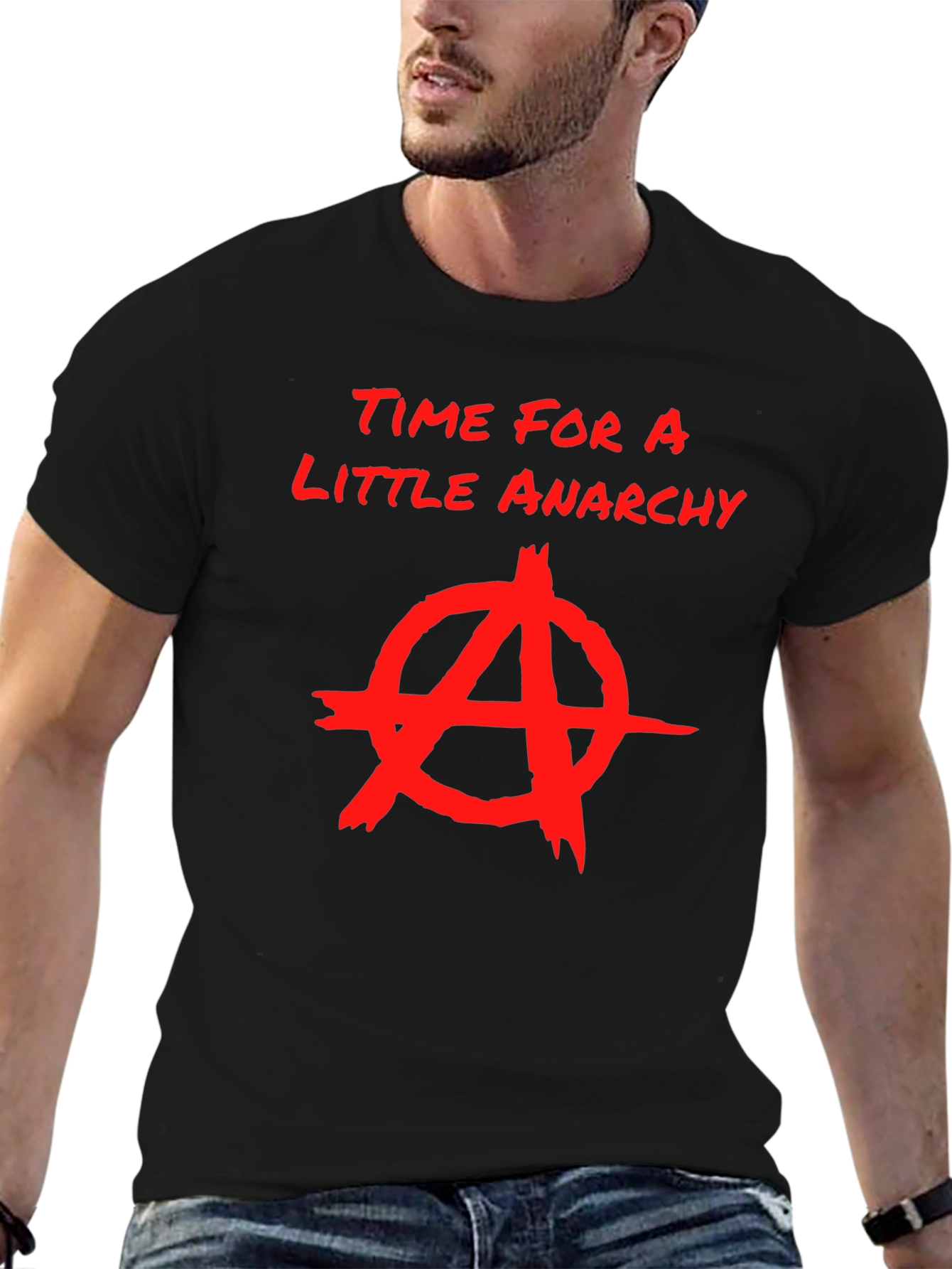 Anarchy Graphic Print Crew Neck T-Shirt