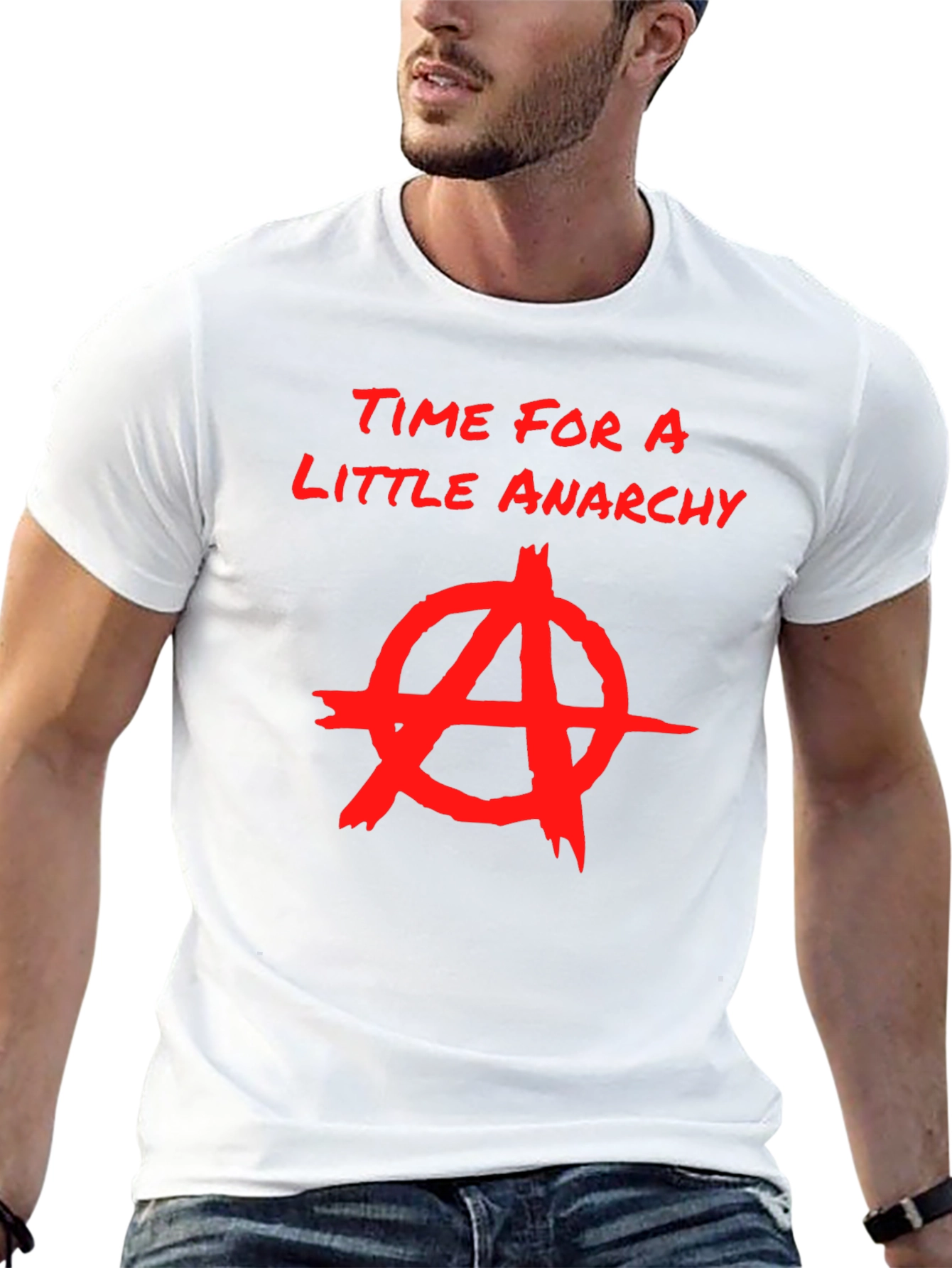Anarchy Graphic Print Crew Neck T-Shirt