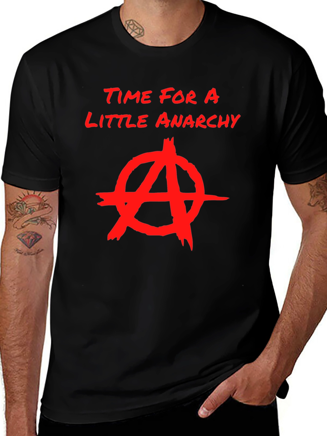Anarchy Graphic Print Crew Neck T-Shirt