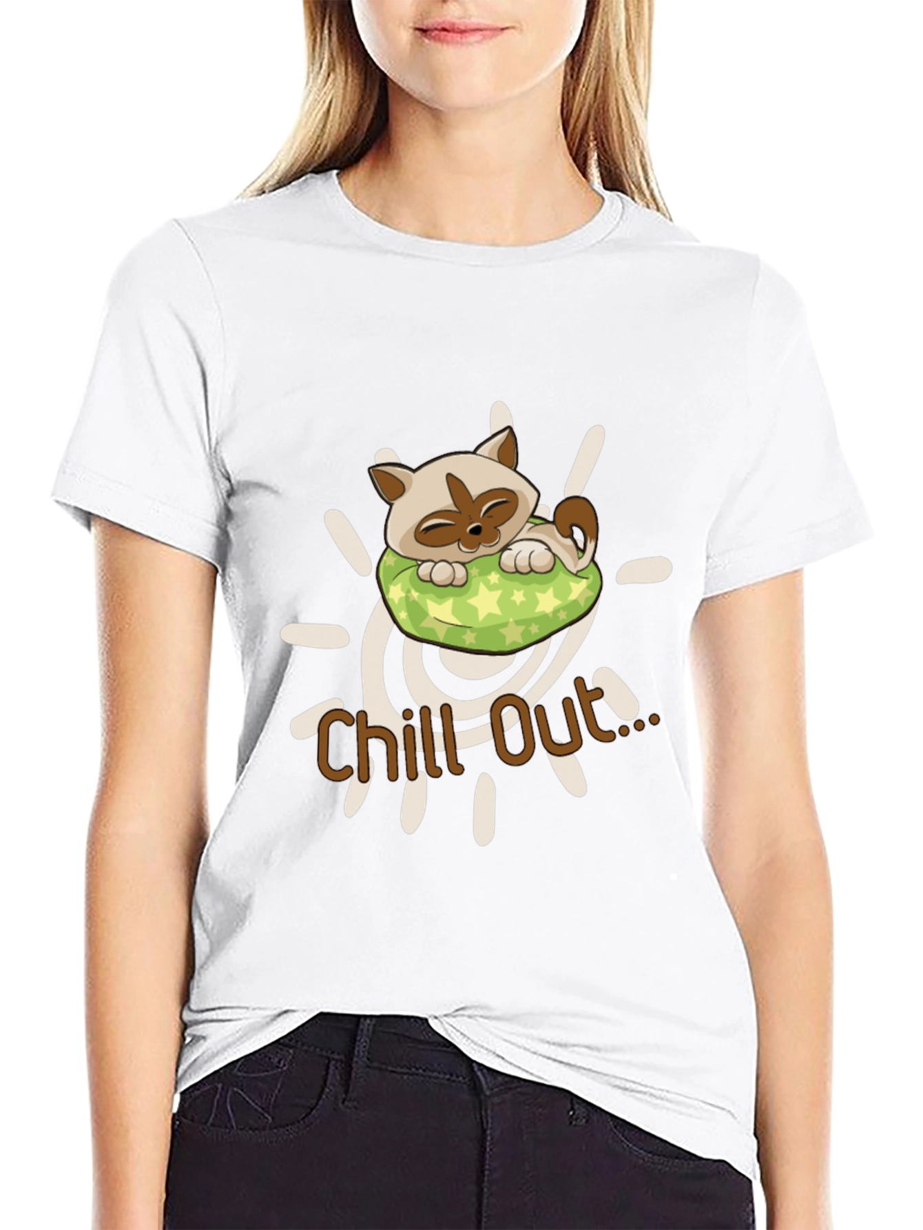 Chill Out Cat T-Shirt - Relaxed Style