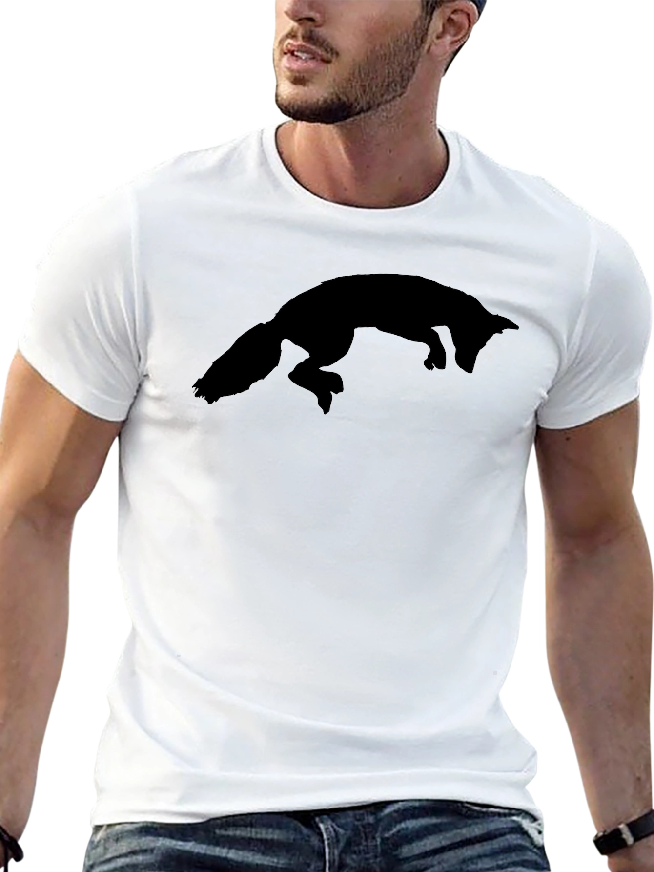 Fox Silhouette Graphic Tee - Black Cotton Blend