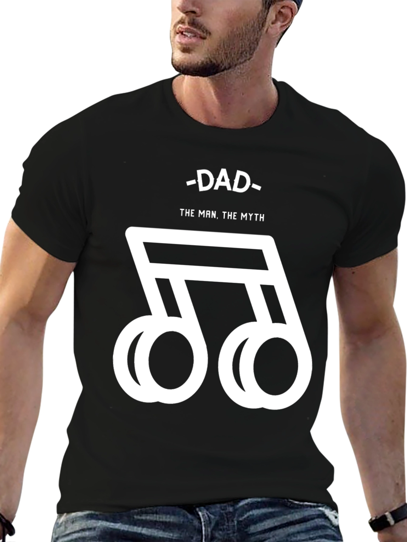 Dad The Man The Myth Music Note Graphic Tee