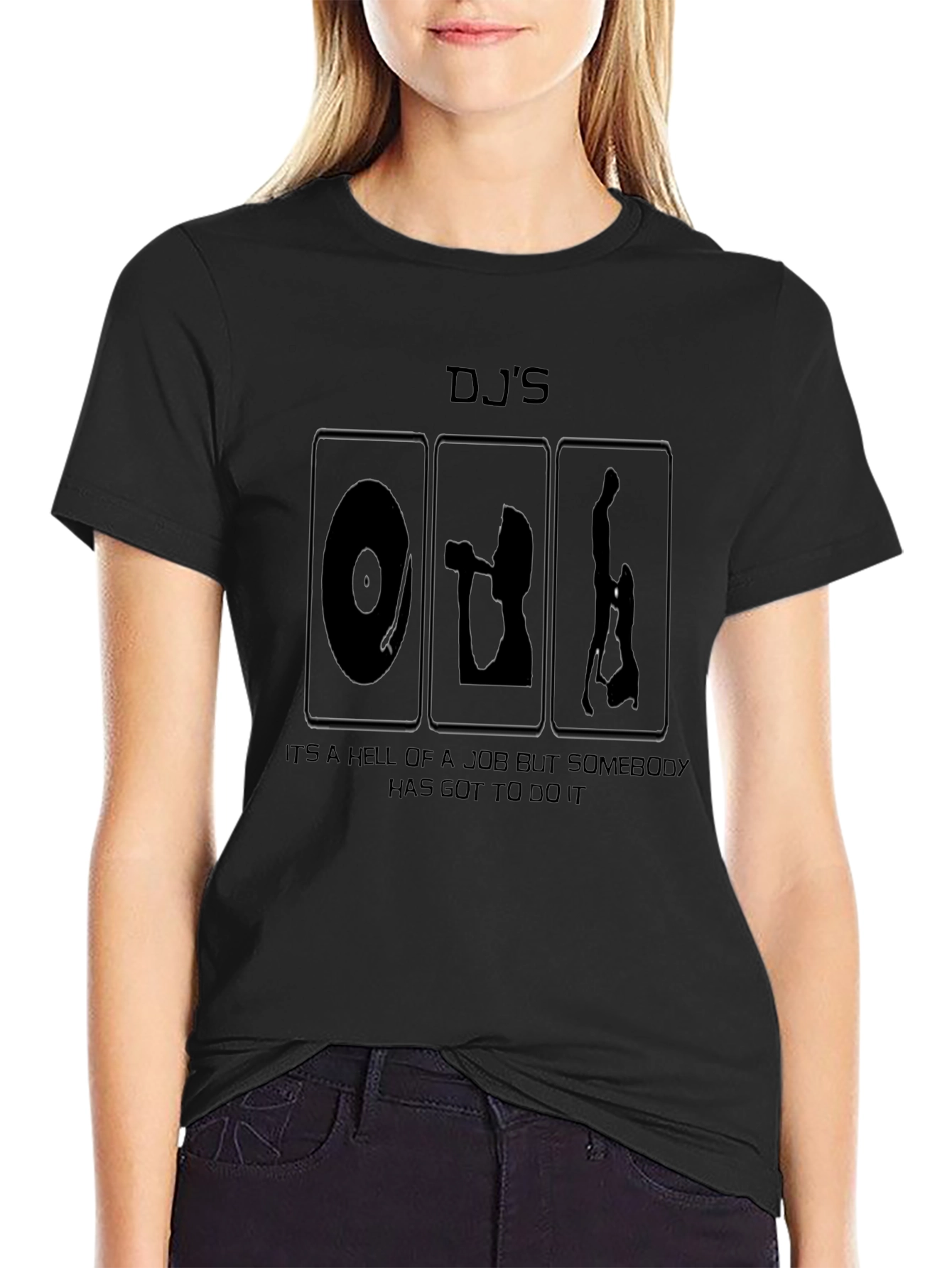 DJs Hell of a Job Black Graphic T-Shirt