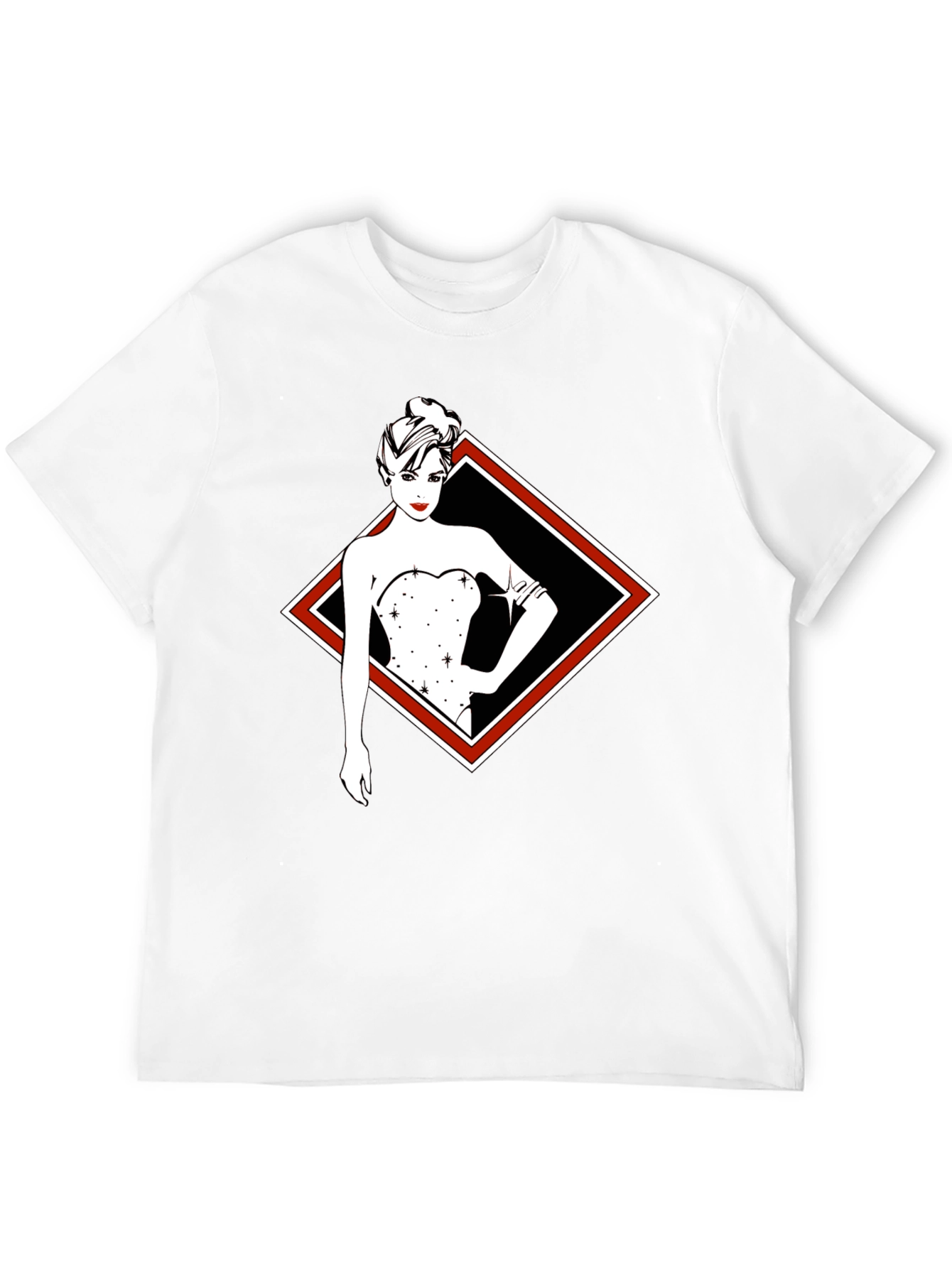 Stylish Woman Graphic Black Tee