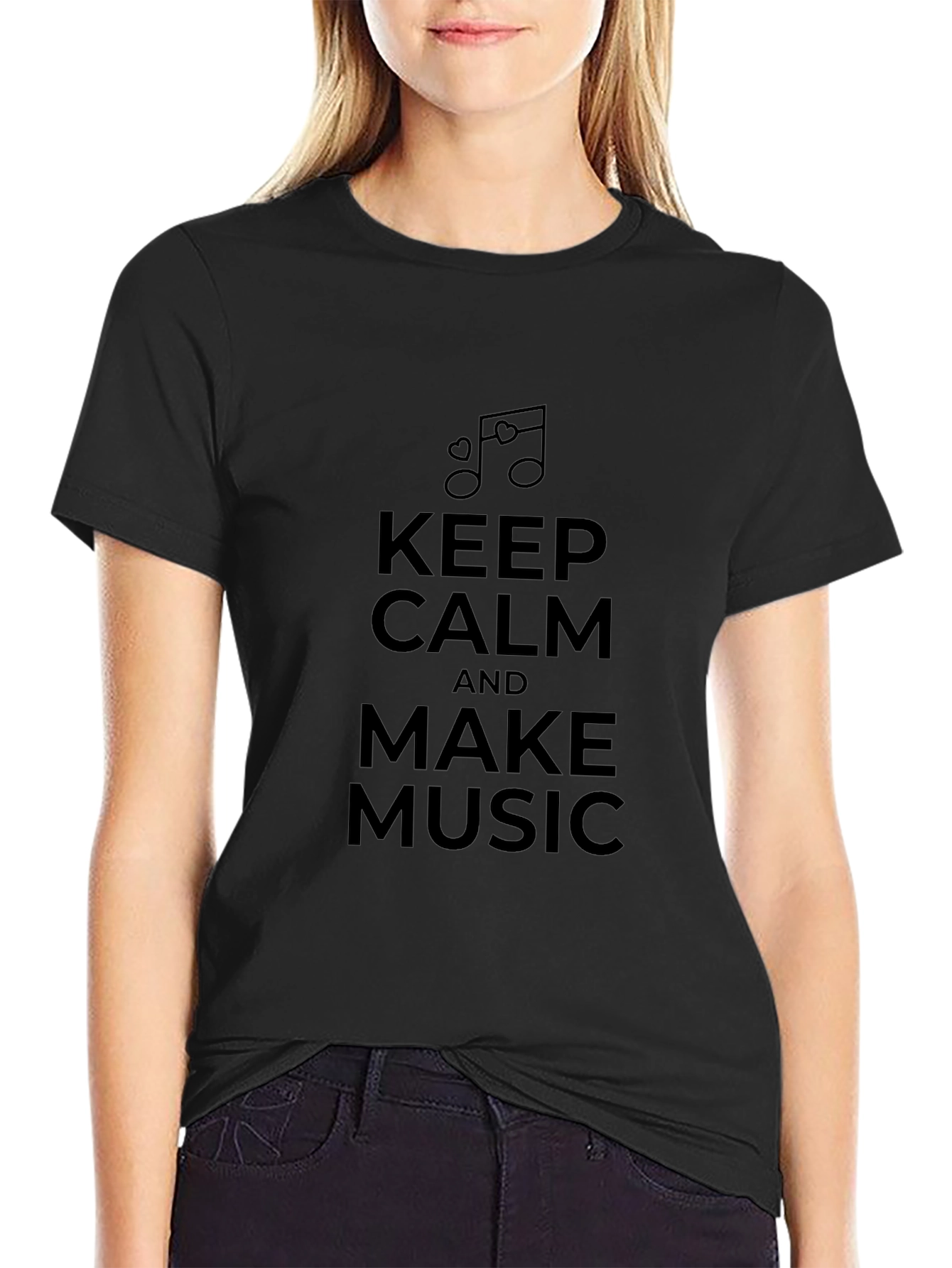 Keep Calm and Make Music Black T-Shirt