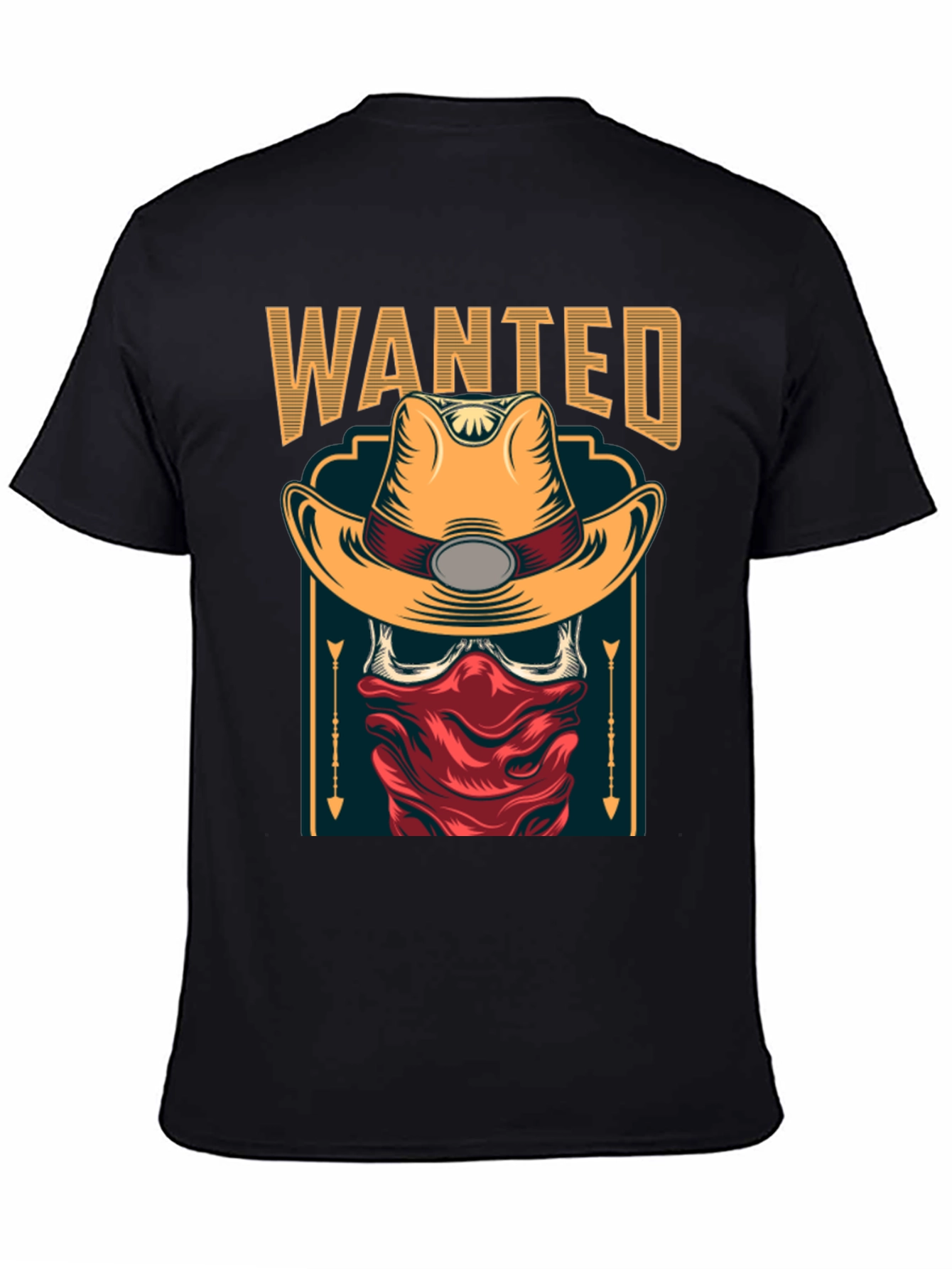 Wanted Cowboy Skull T-Shirt