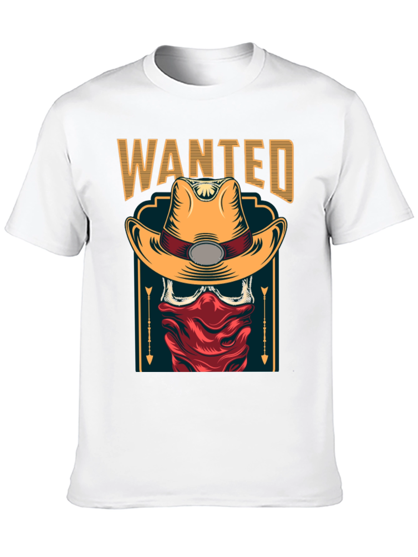 Wanted Cowboy Skull T-Shirt