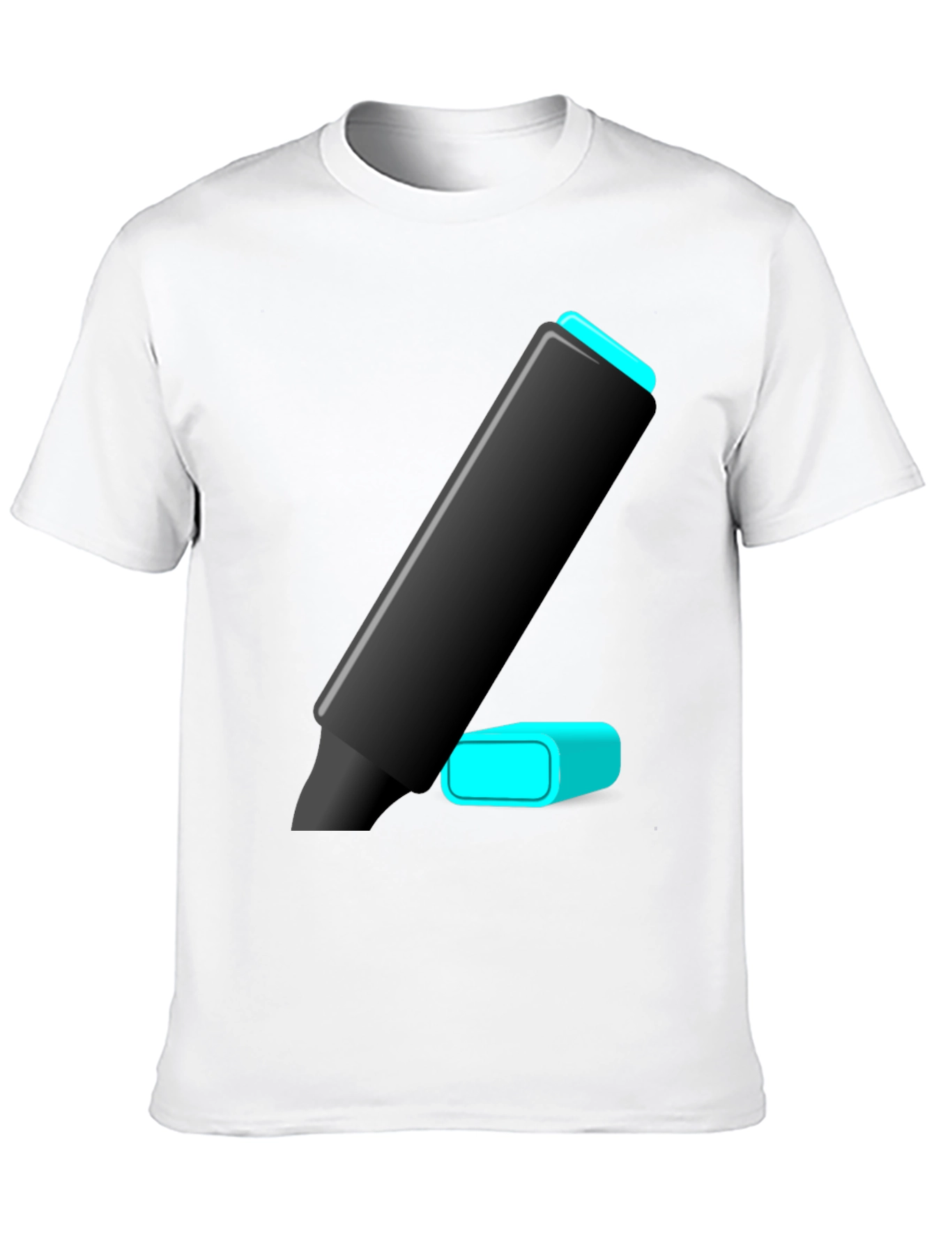 Modern Highlighter Graphic Tee - Black Cotton Blend