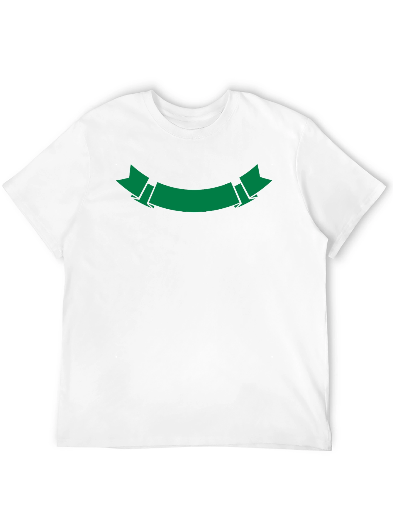 Mens Black T-Shirt with Green Ribbon Graphic