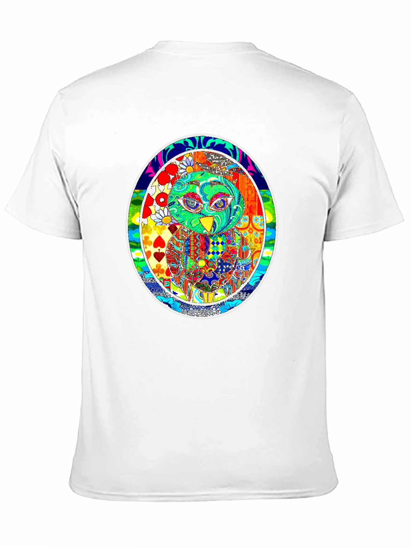 Psychedelic Owl Graphic T-Shirt - Black