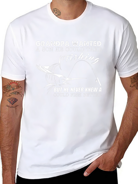 Grandpa Fishing T-Shirt - Novelty Graphic Tee