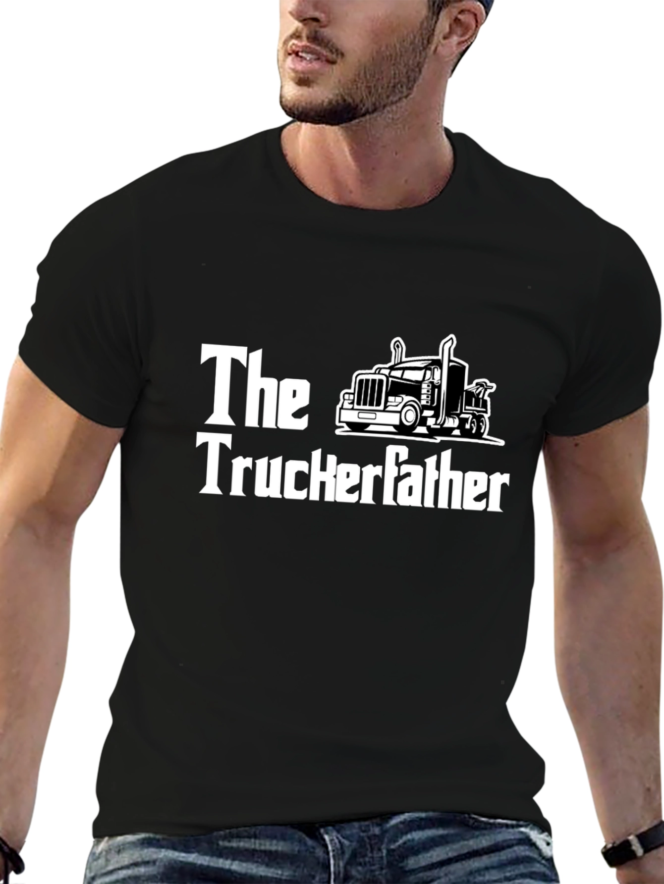 The Truckerfather Black Graphic T-Shirt