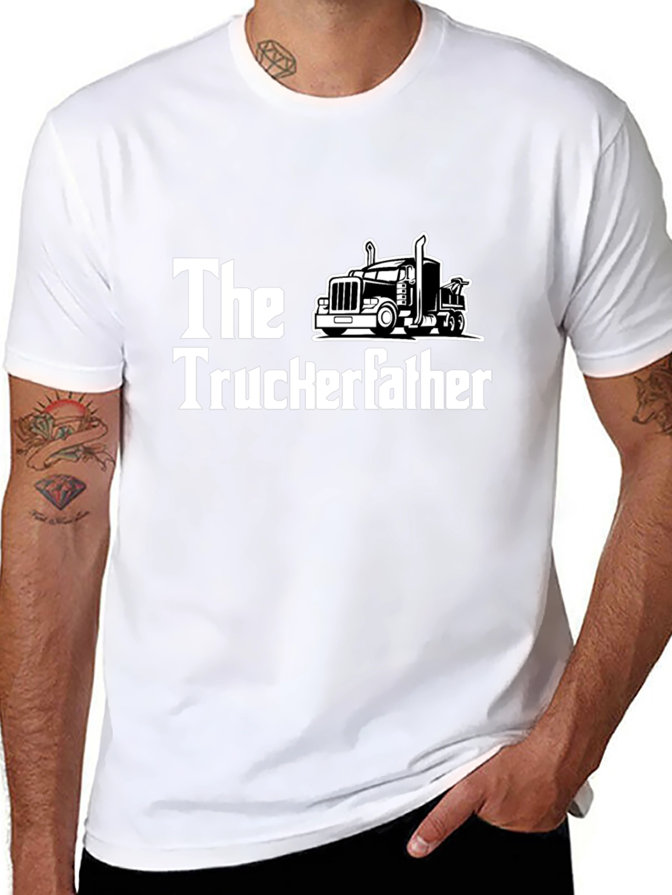 The Truckerfather Black Graphic T-Shirt
