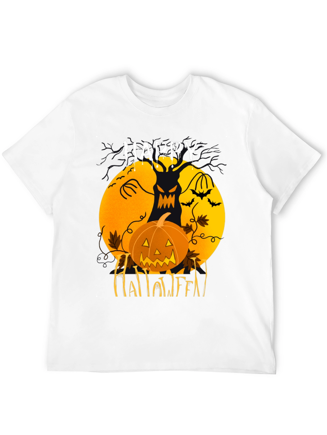 Happy Halloween T-Shirt: Spooky Jack-O-Lantern Design