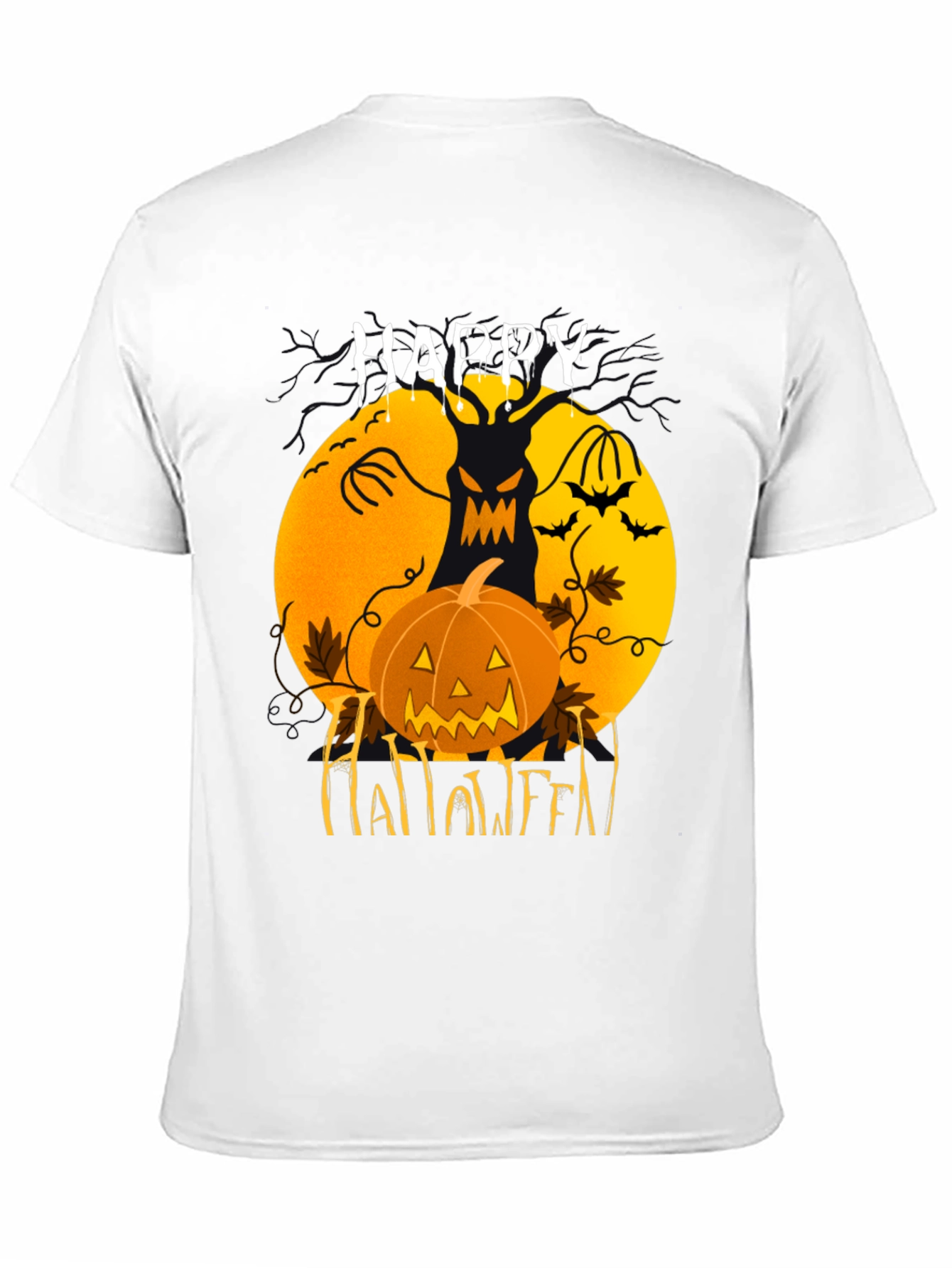 Happy Halloween T-Shirt: Spooky Jack-O-Lantern Design