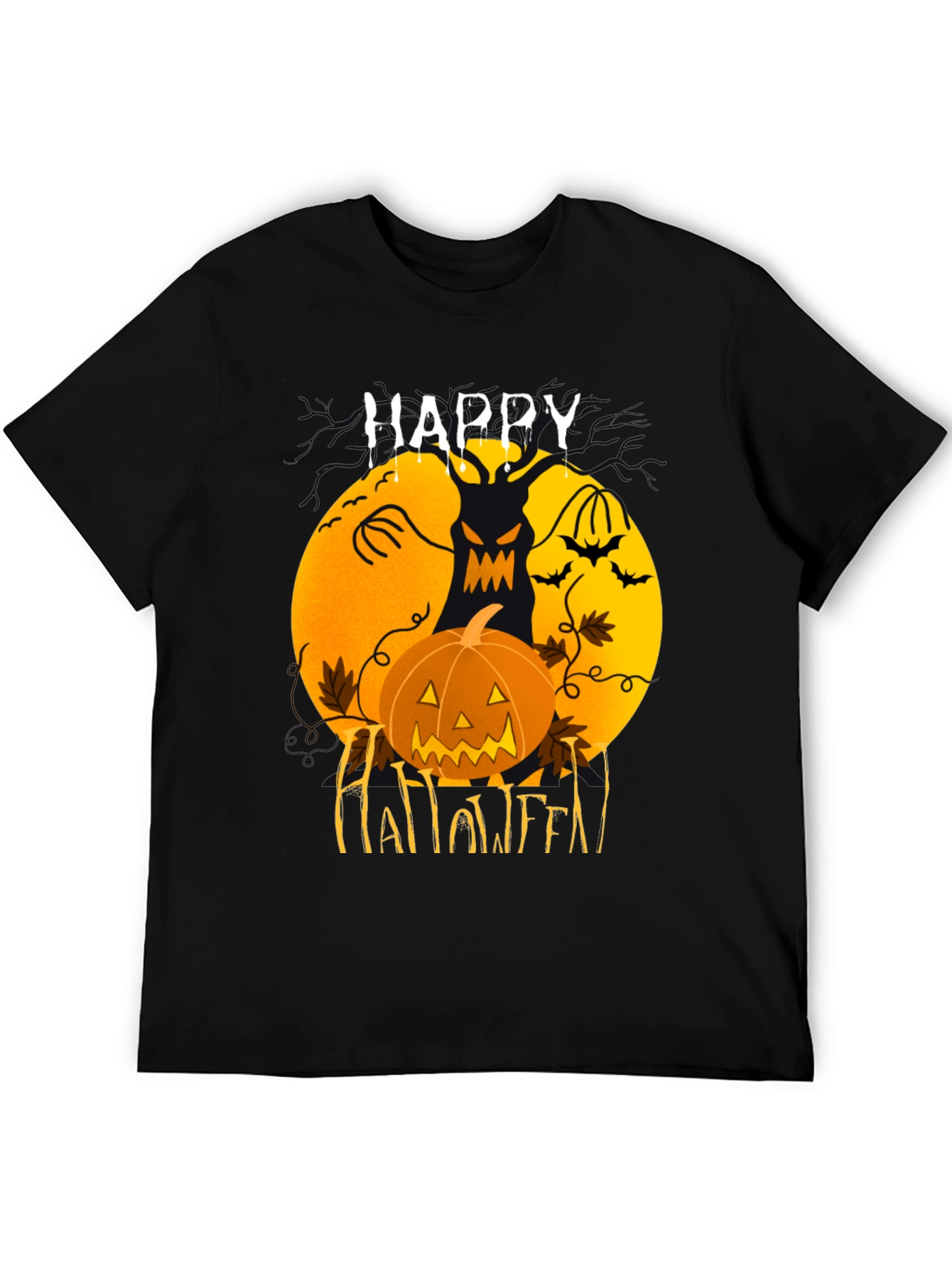 Happy Halloween T-Shirt: Spooky Jack-O-Lantern Design