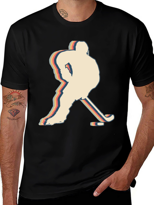Retro Hockey Player Silhouette Graphic T-Shirt