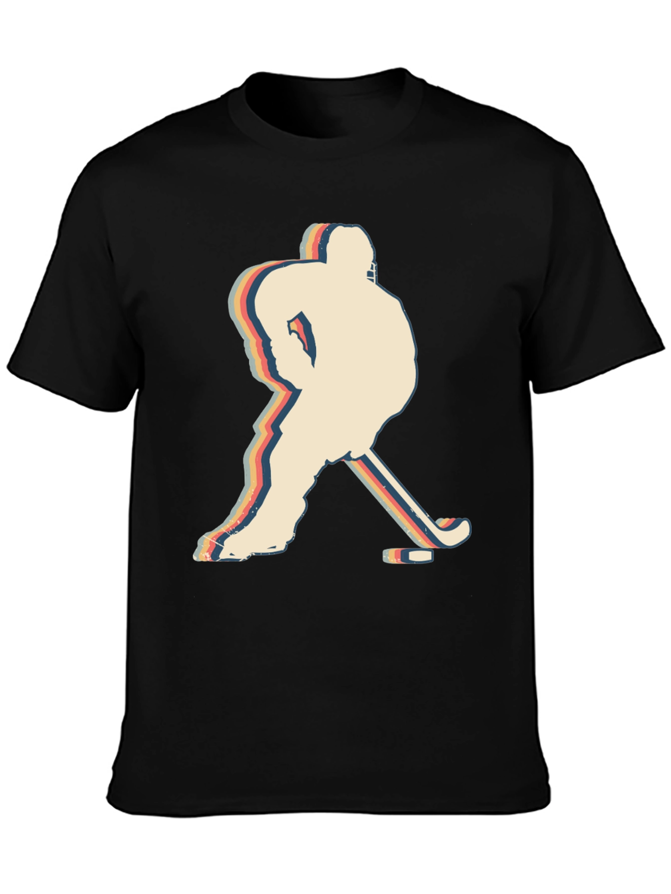Retro Hockey Player Silhouette Graphic T-Shirt