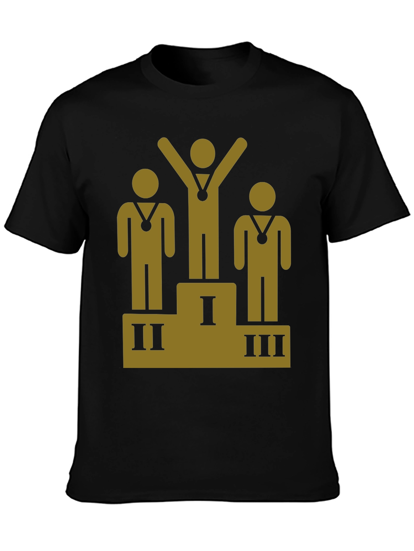 Podium Winner Graphic Tee - Black Cotton T-Shirt
