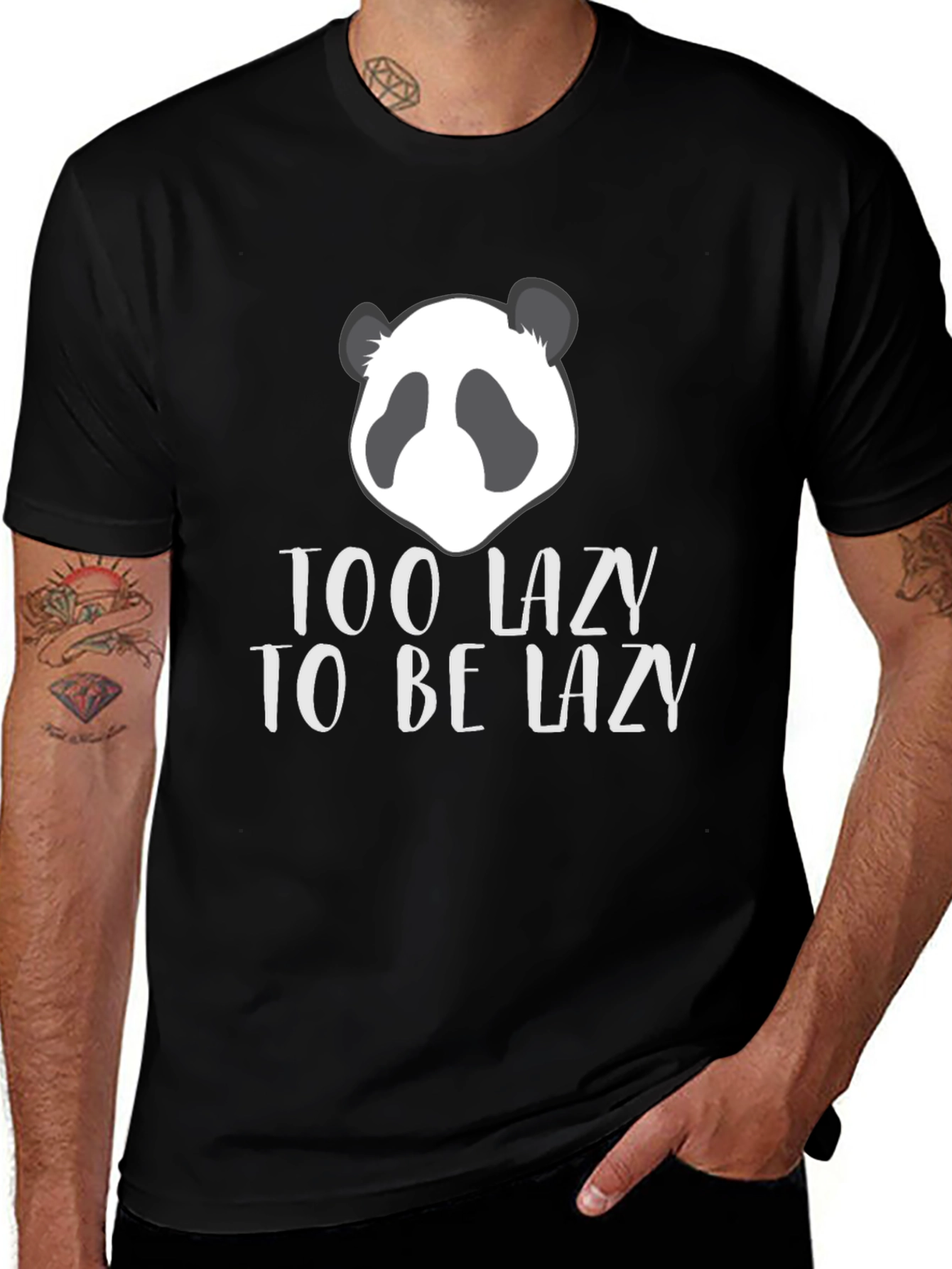 Funny Panda T-Shirt - Too Lazy To Be Lazy